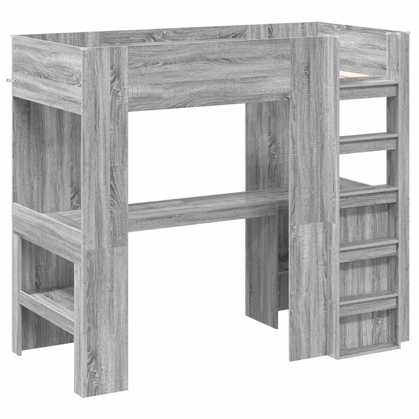 vidaXL Σκελετός κουκέτας με γραφείο Γκρι Sonoma 80 x 200 cm