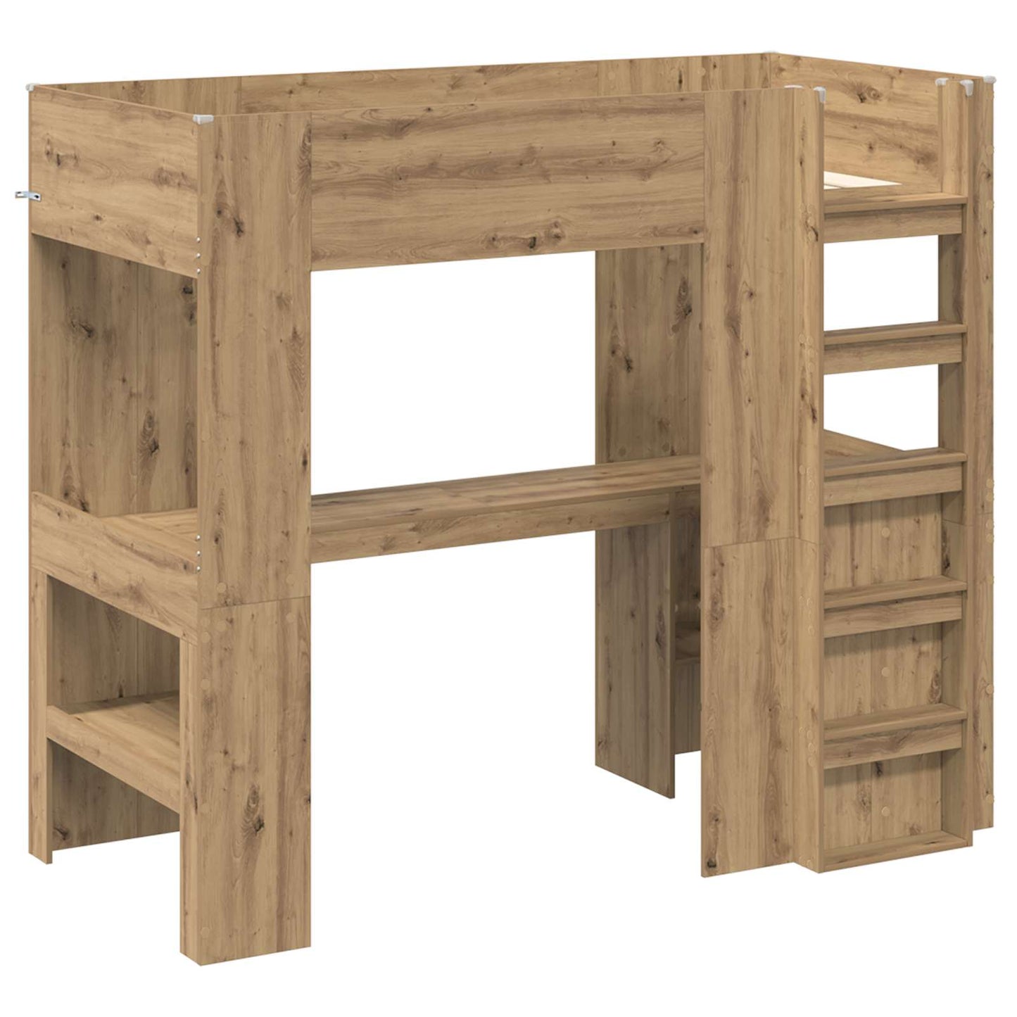 vidaXL Σκελετός κουκέτας με γραφείο με ράφι Artisan Oak 100 x 200 cm
