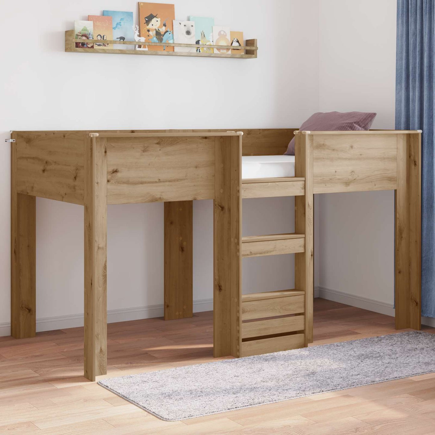vidaXL Κρεβάτι Κουκέτα για Παιδιά Artisan Oak 80 x 200 cm