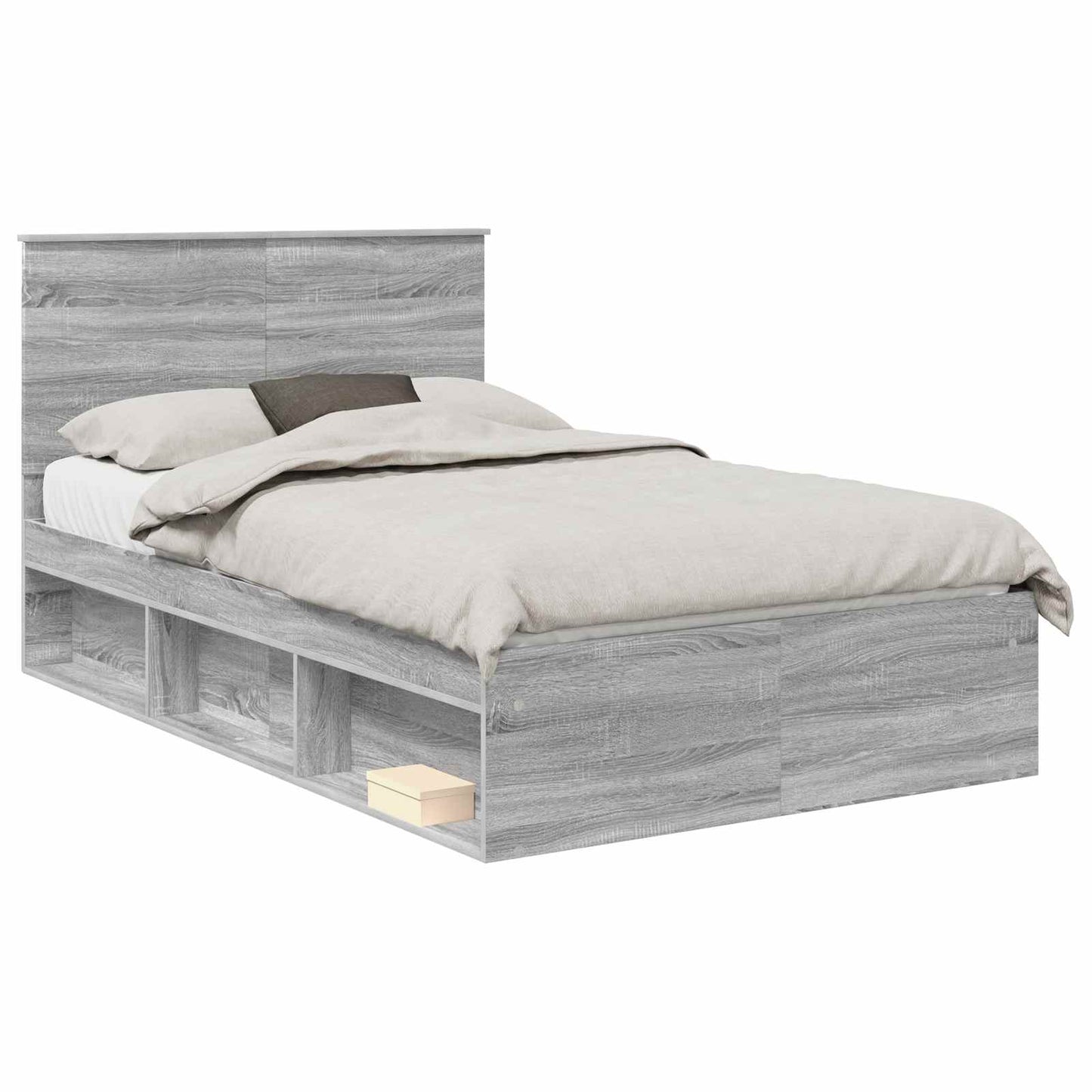 vidaXL Σκελετός Κρεβατιού Γκρίζο Σονομα 120 x 190 cm