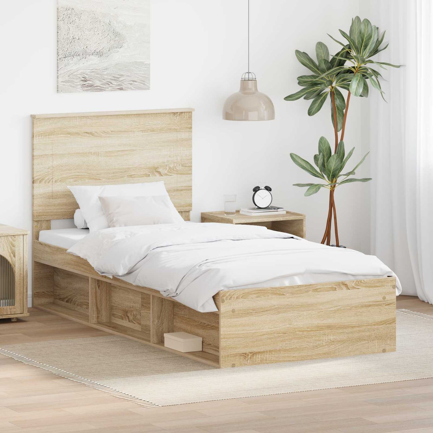 vidaXL Σκελετός Κρεβατιού Σονόμα 90 x 190 cm Στερεά ξυλεία πεύκου