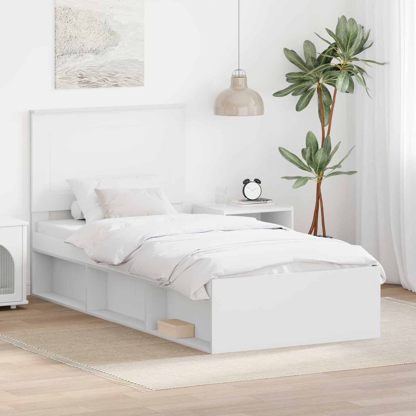 vidaXL Σκελετός Κρεβατιού Λευκό 75 x 190 cm Στερεά ξυλεία πεύκου