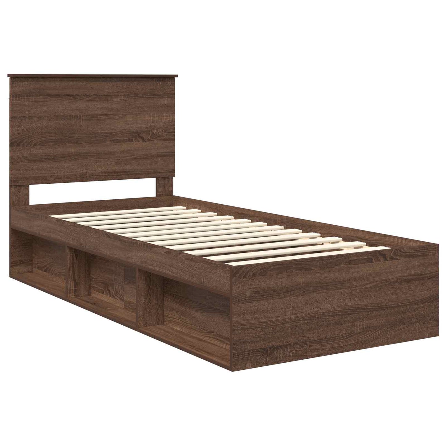 vidaXL Σκελετός Κρεβατιού Καφέ δρυς 75 x 190 cm Στερεά ξυλεία πεύκου
