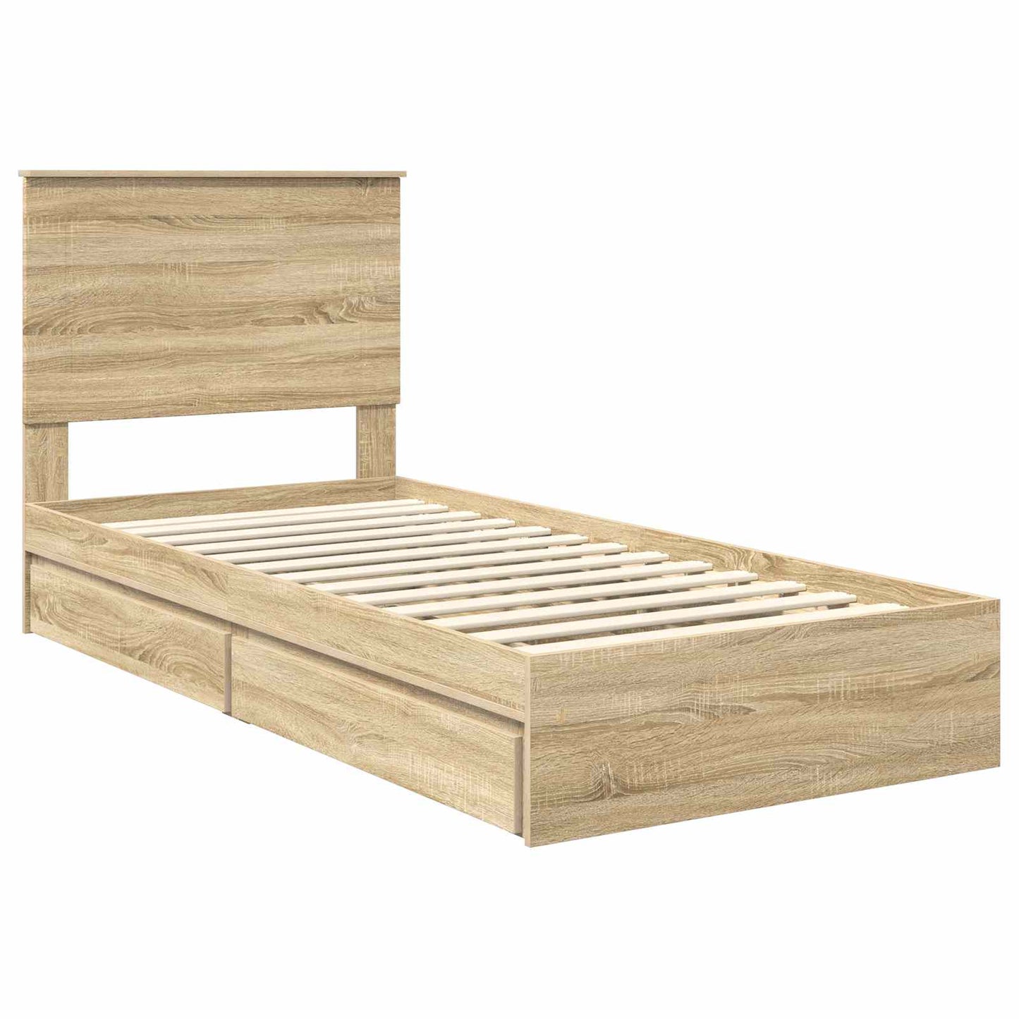 vidaXL Κρεβάτι Αποθήκης Δρύς Sonoma 75 x 190 cm Επεξεργασμένο Ξύλο