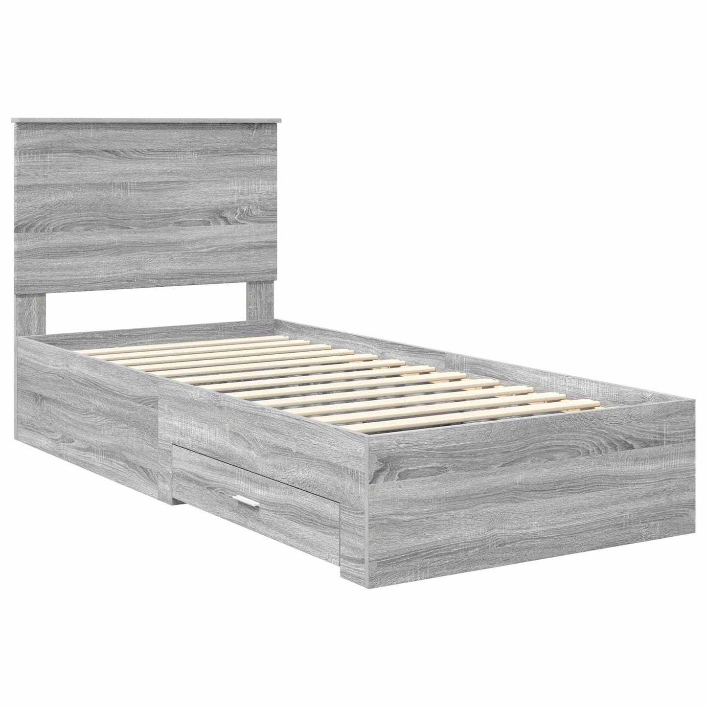 vidaXL Σκελετός Κρεβατιού Γκρι Sonoma 100 x 200 cm Επεξεργασμένο Ξύλο