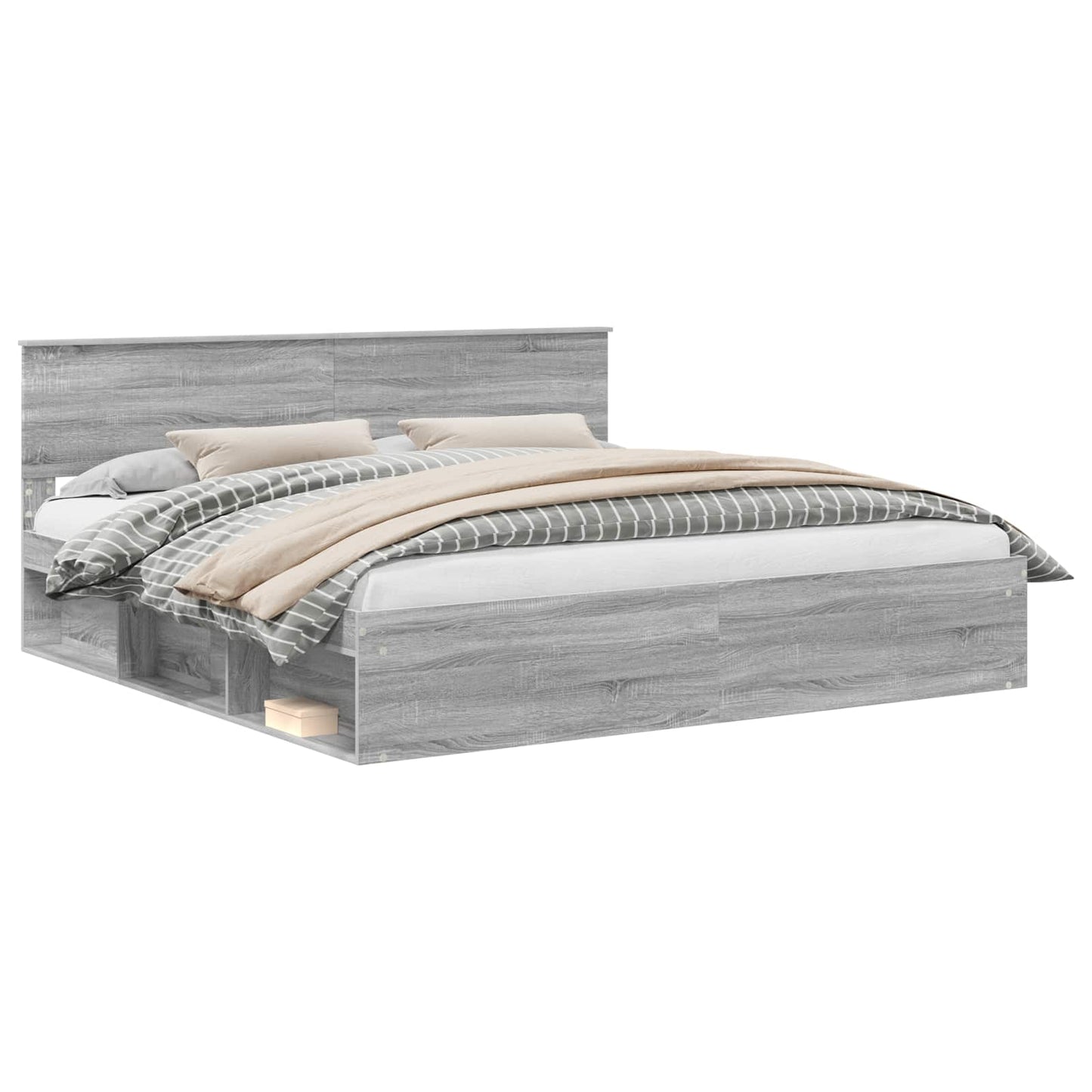 vidaXL Σκελετός Κρεβατιού Γκρι Sonoma 200 x 200 cm