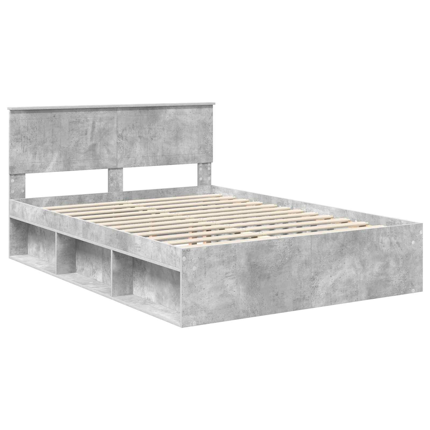 vidaXL Σκελετός Κρεβατιού Σκυρόδεμα 140 x 200 cm Στερεά ξυλεία πεύκου
