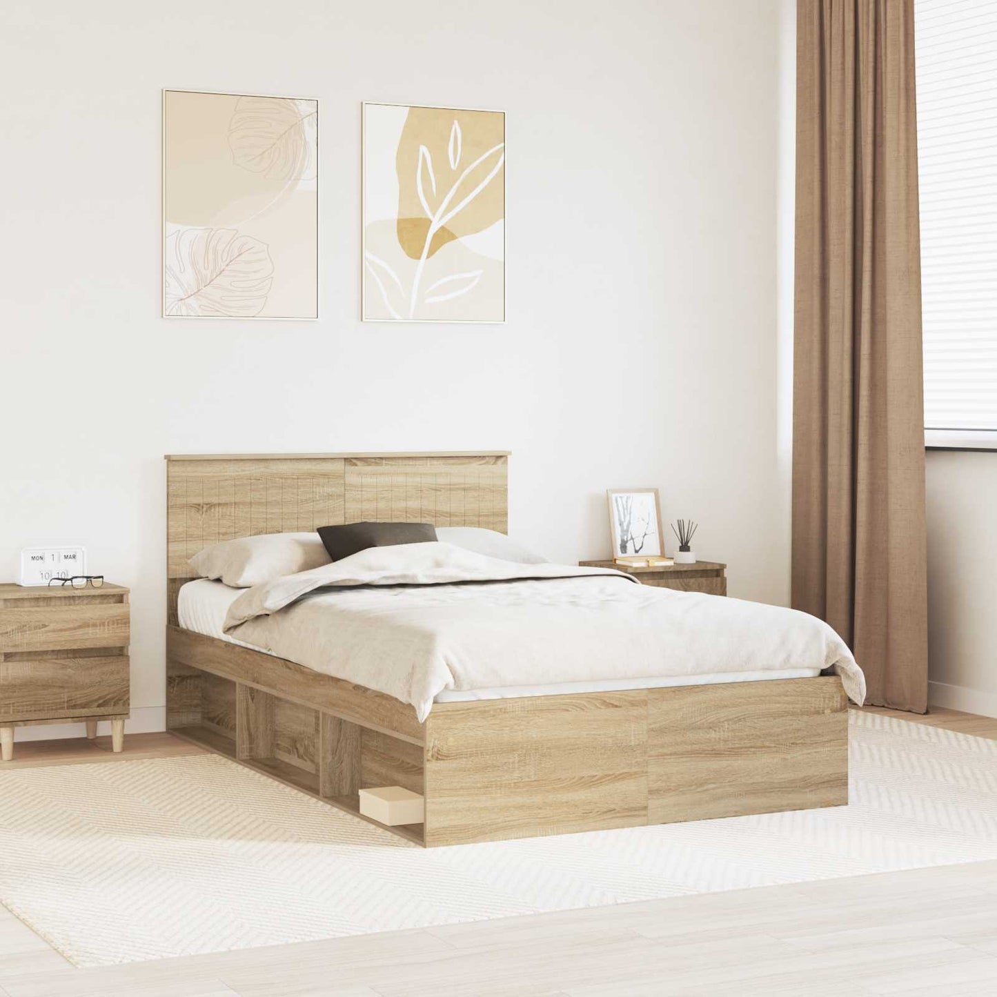vidaXL Σκελετός Κρεβατιού Σονόμα 120 x 190 cm Στερεά ξυλεία πεύκου