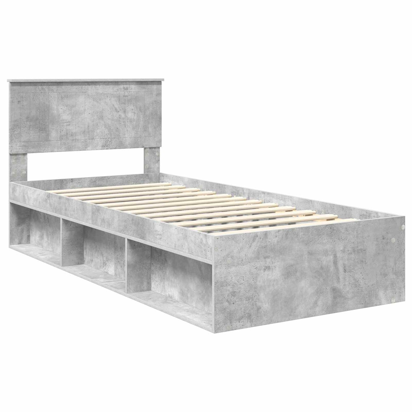 vidaXL Σκελετός Κρεβατιού Σκυρόδεμα 90 x 200 cm Στερεά ξυλεία πεύκου