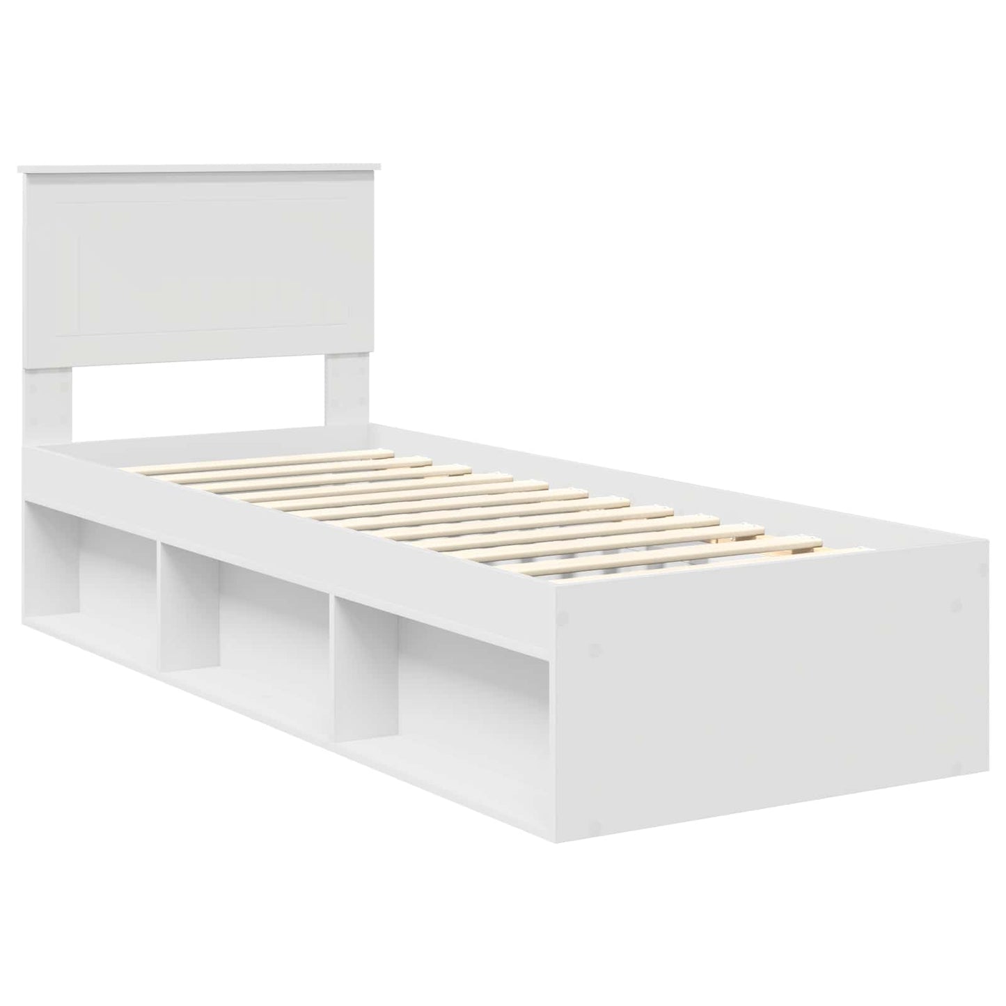 vidaXL Σκελετός Κρεβατιού Λευκό 75 x 190 cm Στερεά ξυλεία πεύκου