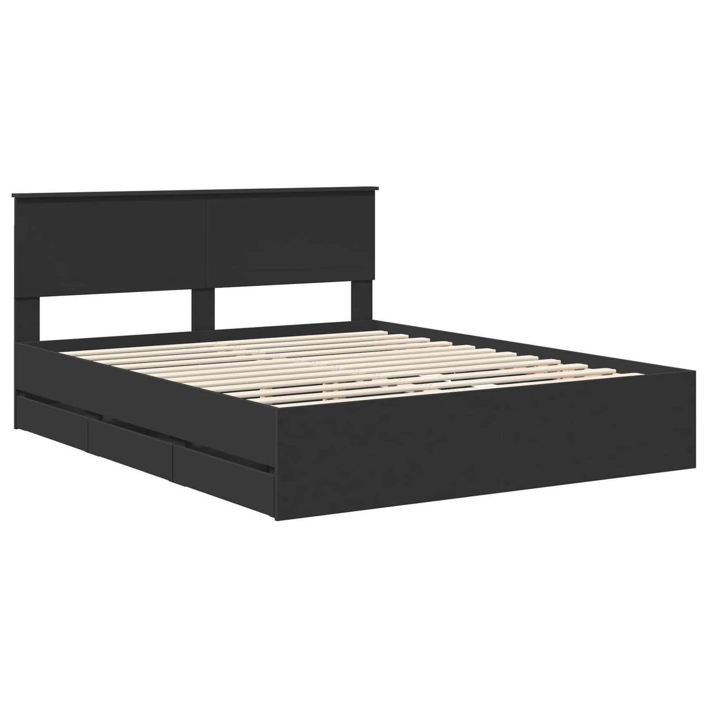vidaXL Σκελετός Κρεβατιού Μαύρο 160 x 200 cm Μηχανήματος Ξύλο
