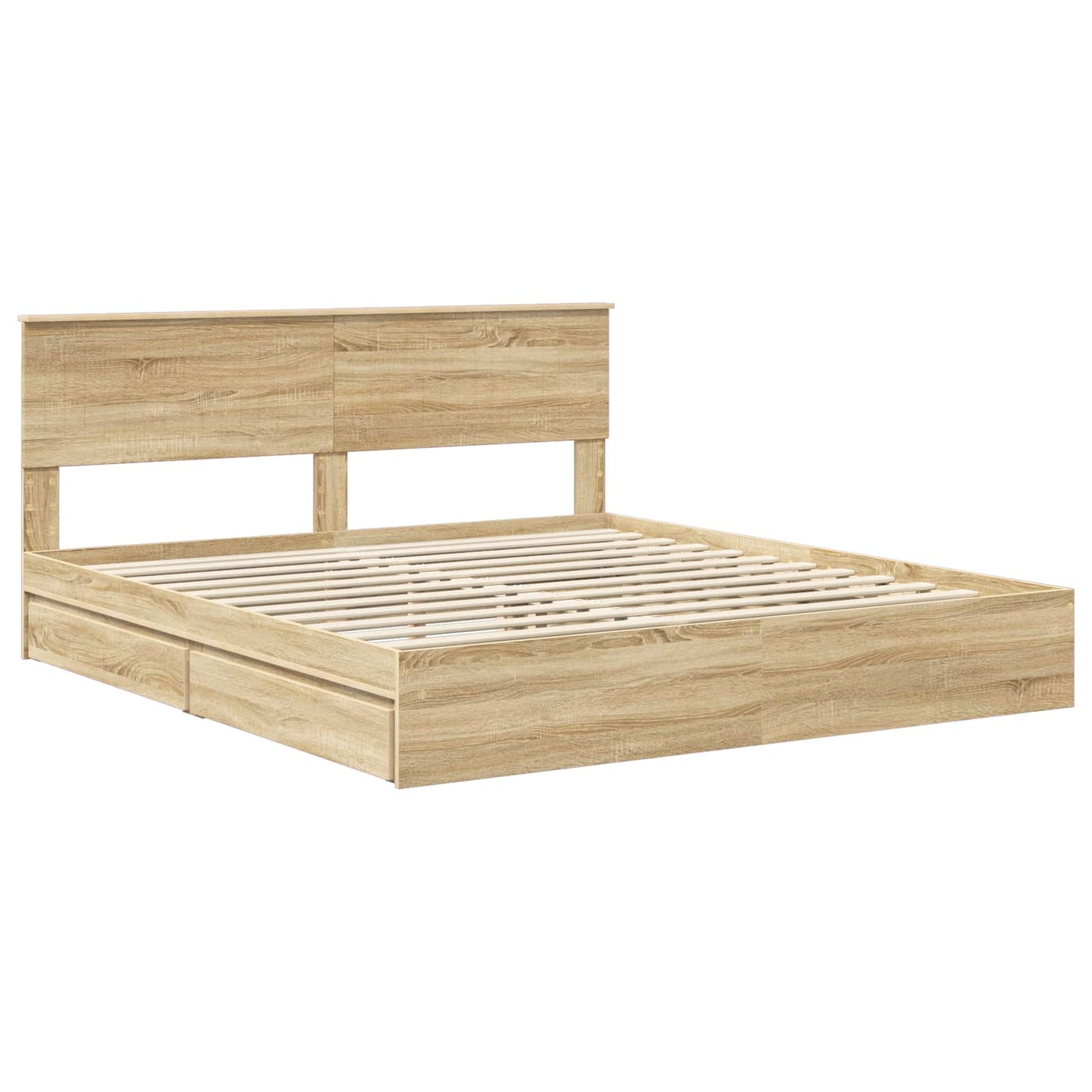 vidaXL Κρεβάτι Αποθήκης Δρύς Sonoma 180 x 200 cm Επεξεργασμένο ξύλο