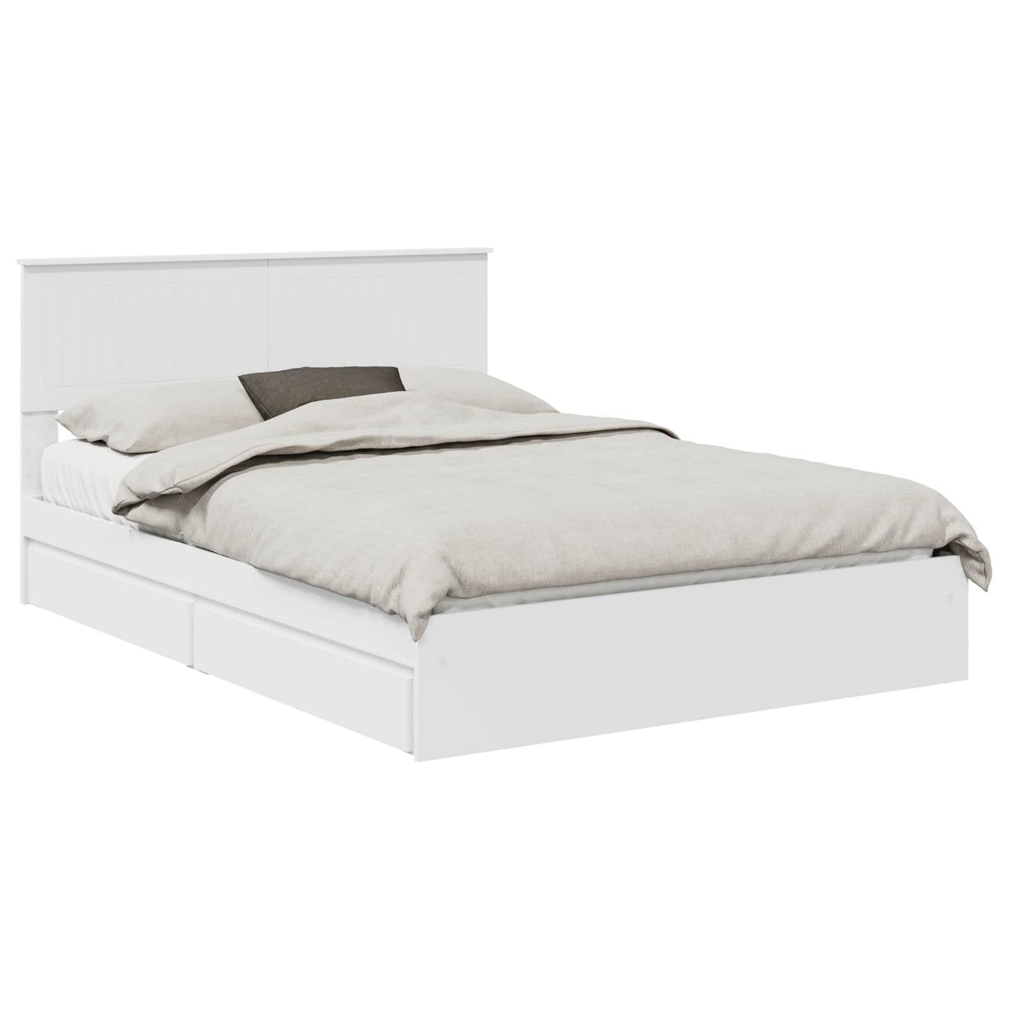 vidaXL Κρεβάτι Αποθήκης Λευκό 140 x 190 cm Επεξεργασμένο ξύλο