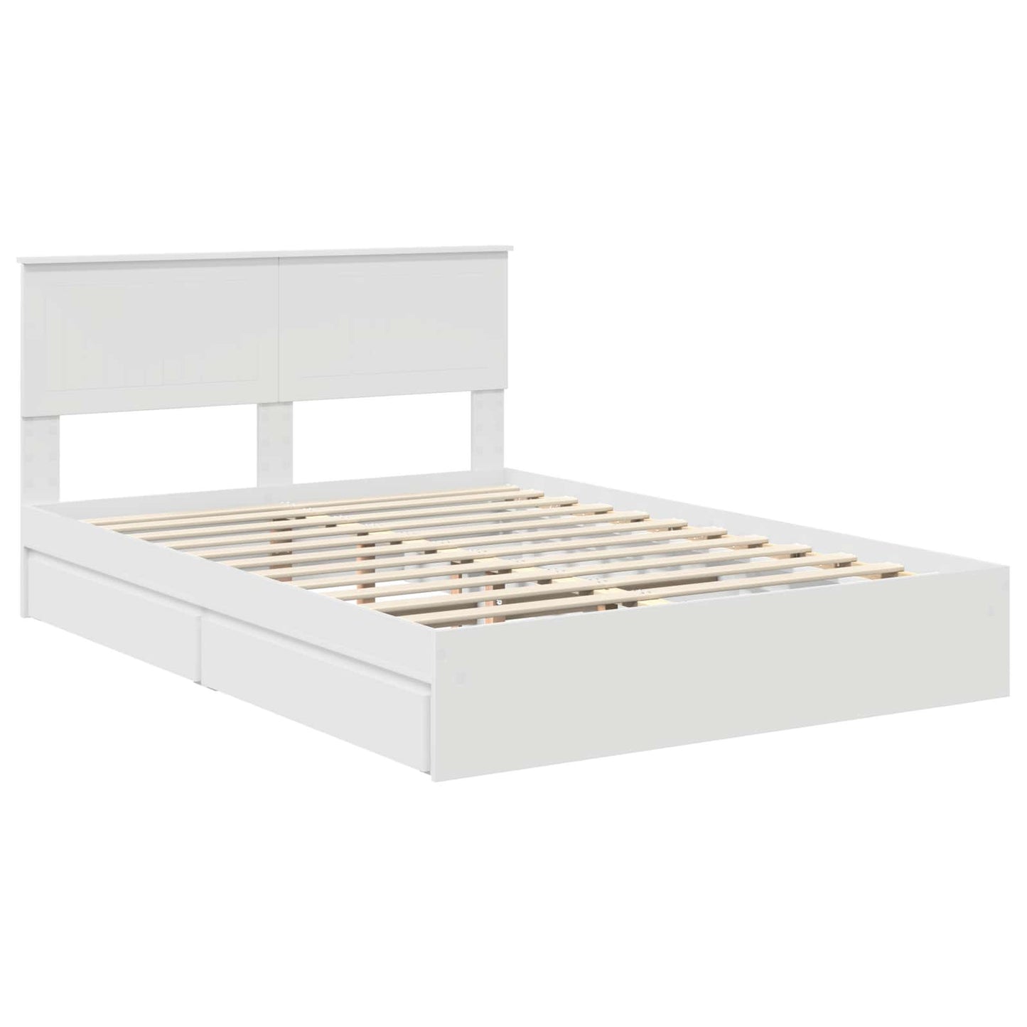 vidaXL Κρεβάτι Αποθήκης Λευκό 140 x 190 cm Επεξεργασμένο ξύλο