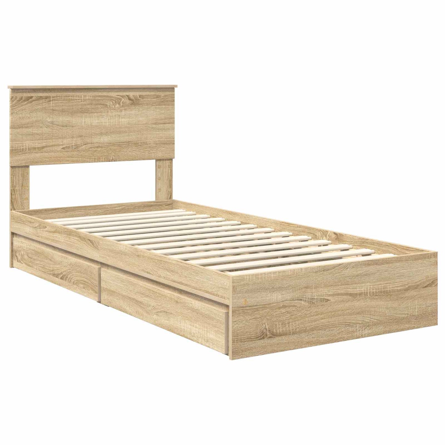 vidaXL Κρεβάτι Αποθήκης Δρύς Sonoma 90 x 200 cm Επεξεργασμένο Ξύλο