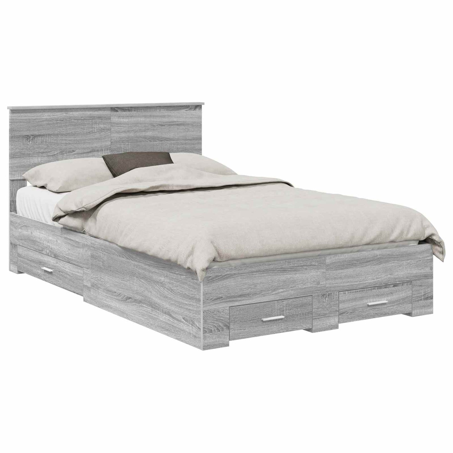 vidaXL Σκελετός Κρεβατιού Γκρι Sonoma 120 x 190 cm Επεξεργασμένο Ξύλο