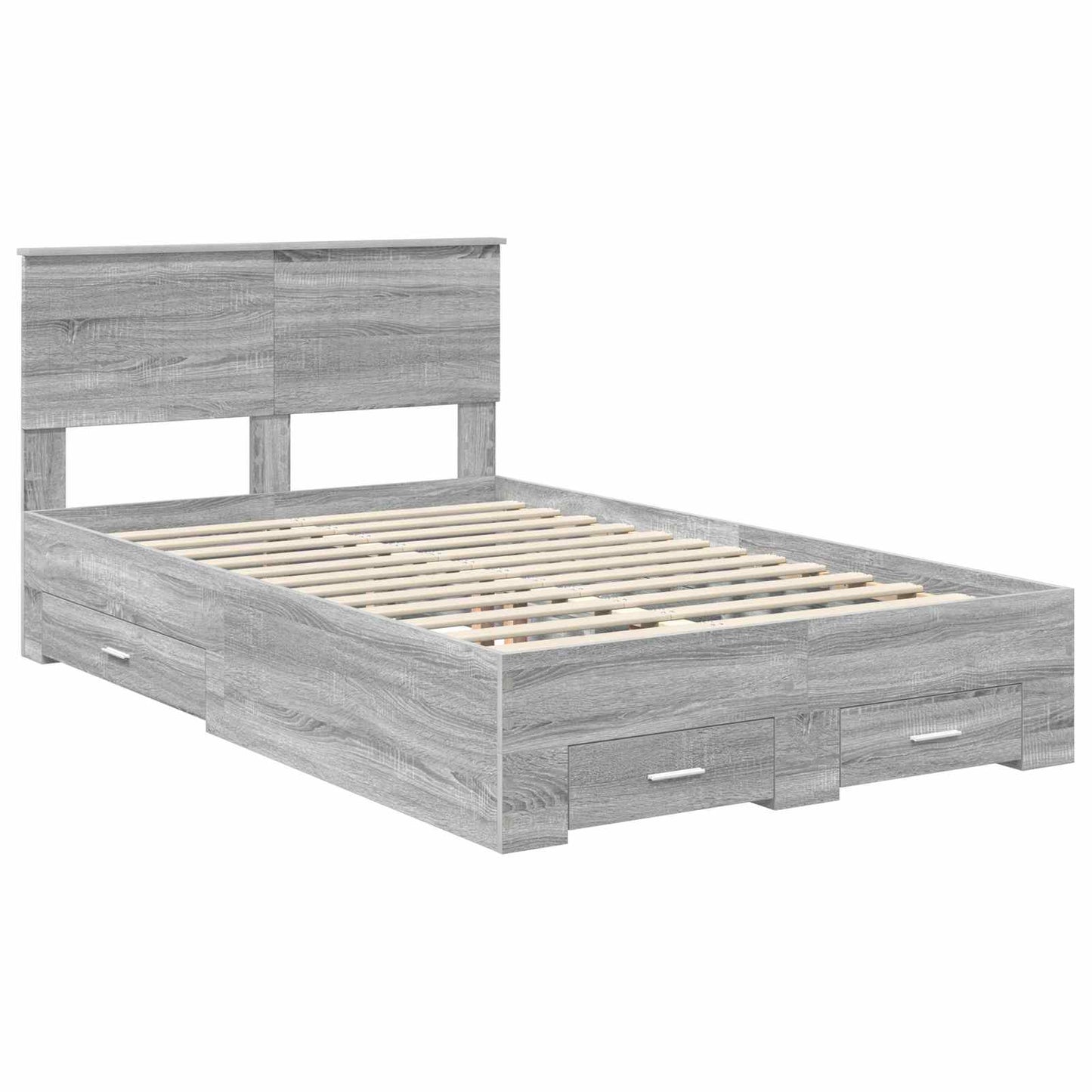 vidaXL Σκελετός Κρεβατιού Γκρι Sonoma 120 x 190 cm Επεξεργασμένο Ξύλο