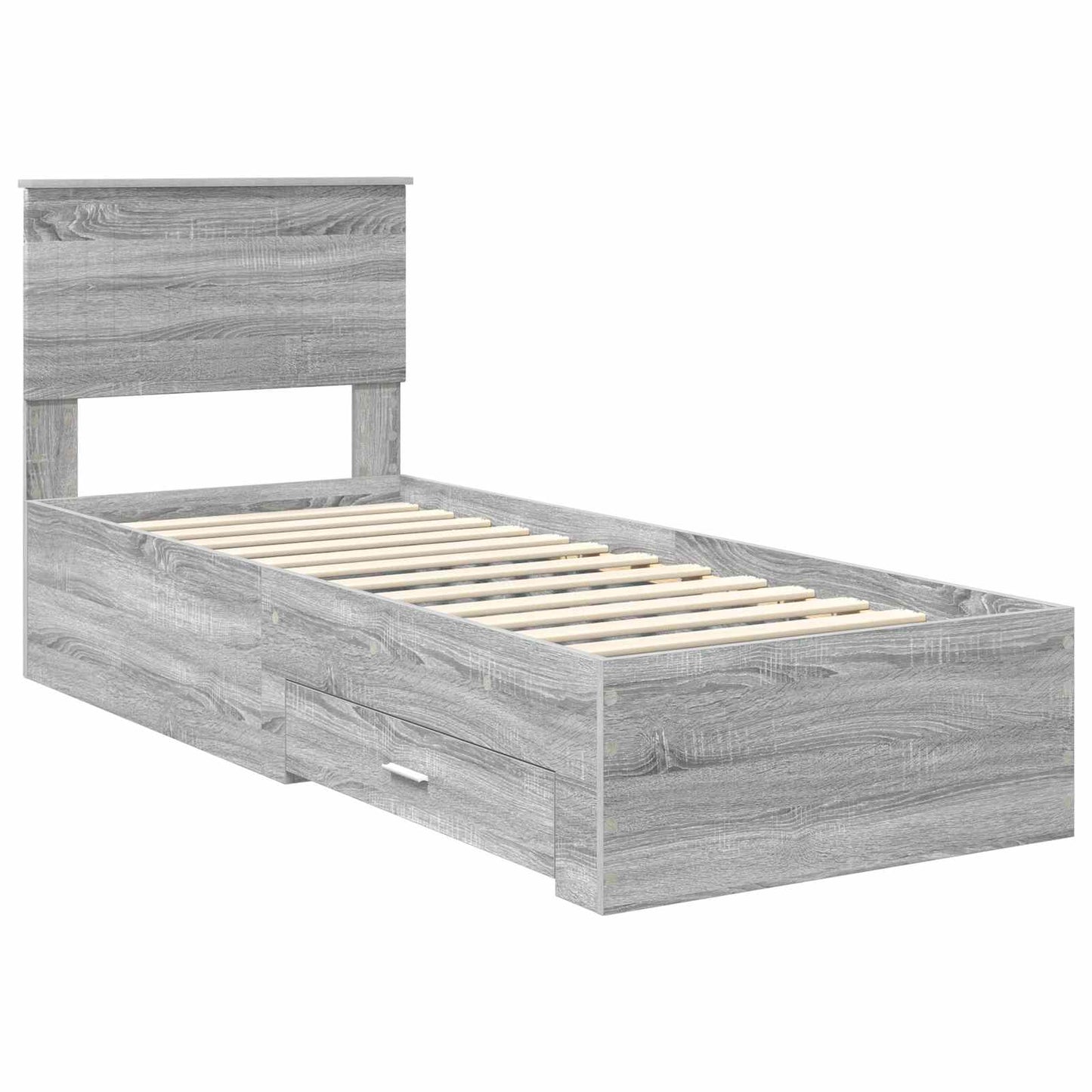 vidaXL Σκελετός Κρεβατιού Γκρι Sonoma 75 x 190 cm Επεξεργασμένο Ξύλο