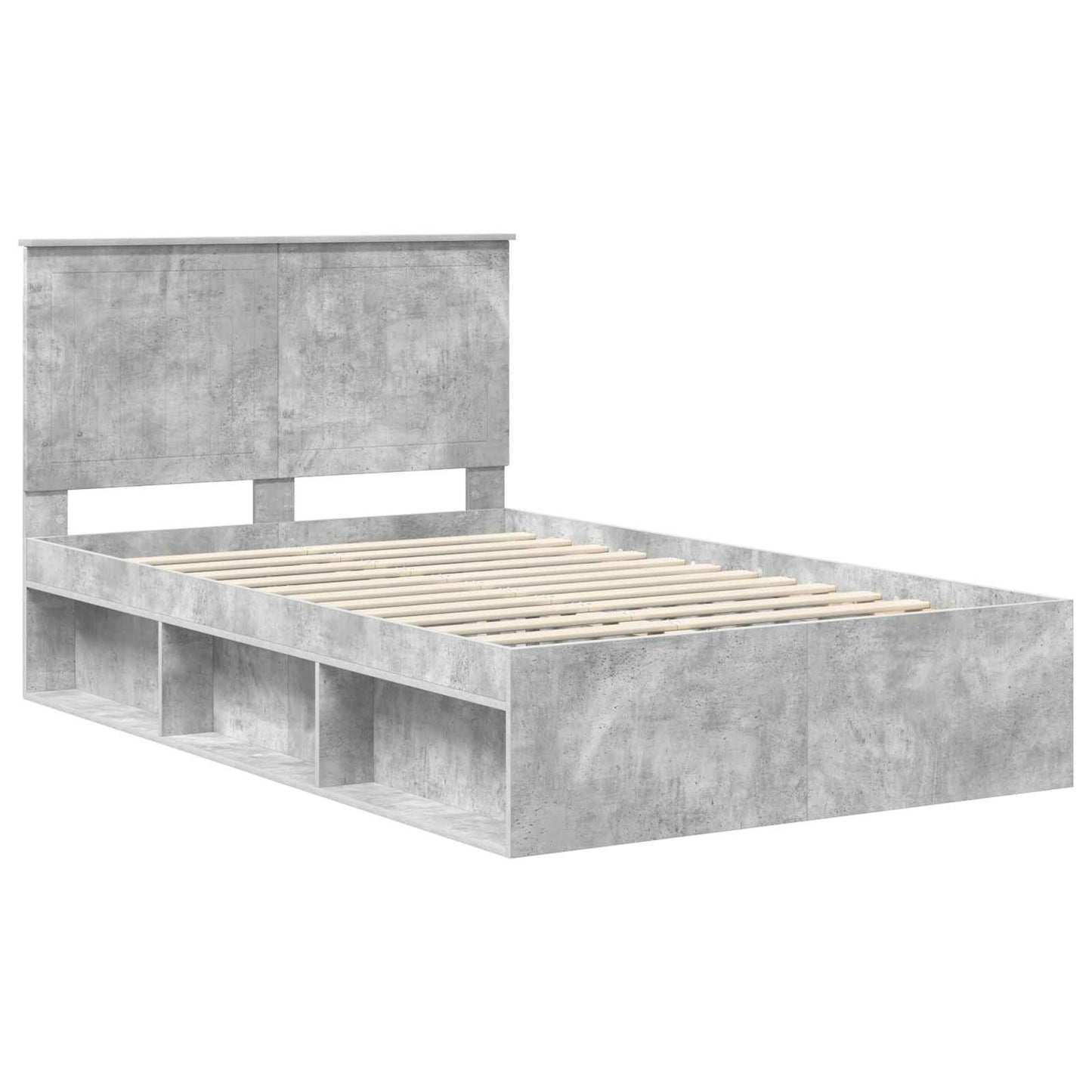 vidaXL Σκελετός Κρεβατιού Γκρι Σκυροδέματος 120 x 200 cm