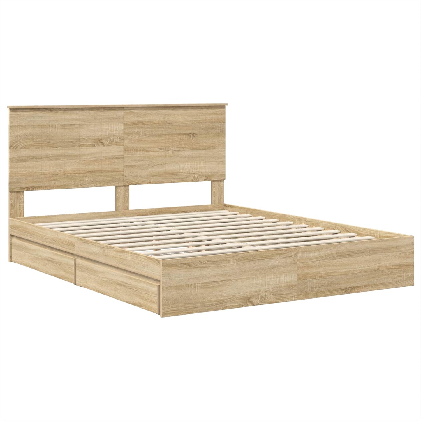 vidaXL Κρεβάτι Αποθήκης Δρύς Sonoma 160 x 200 cm Επεξεργασμένο ξύλο