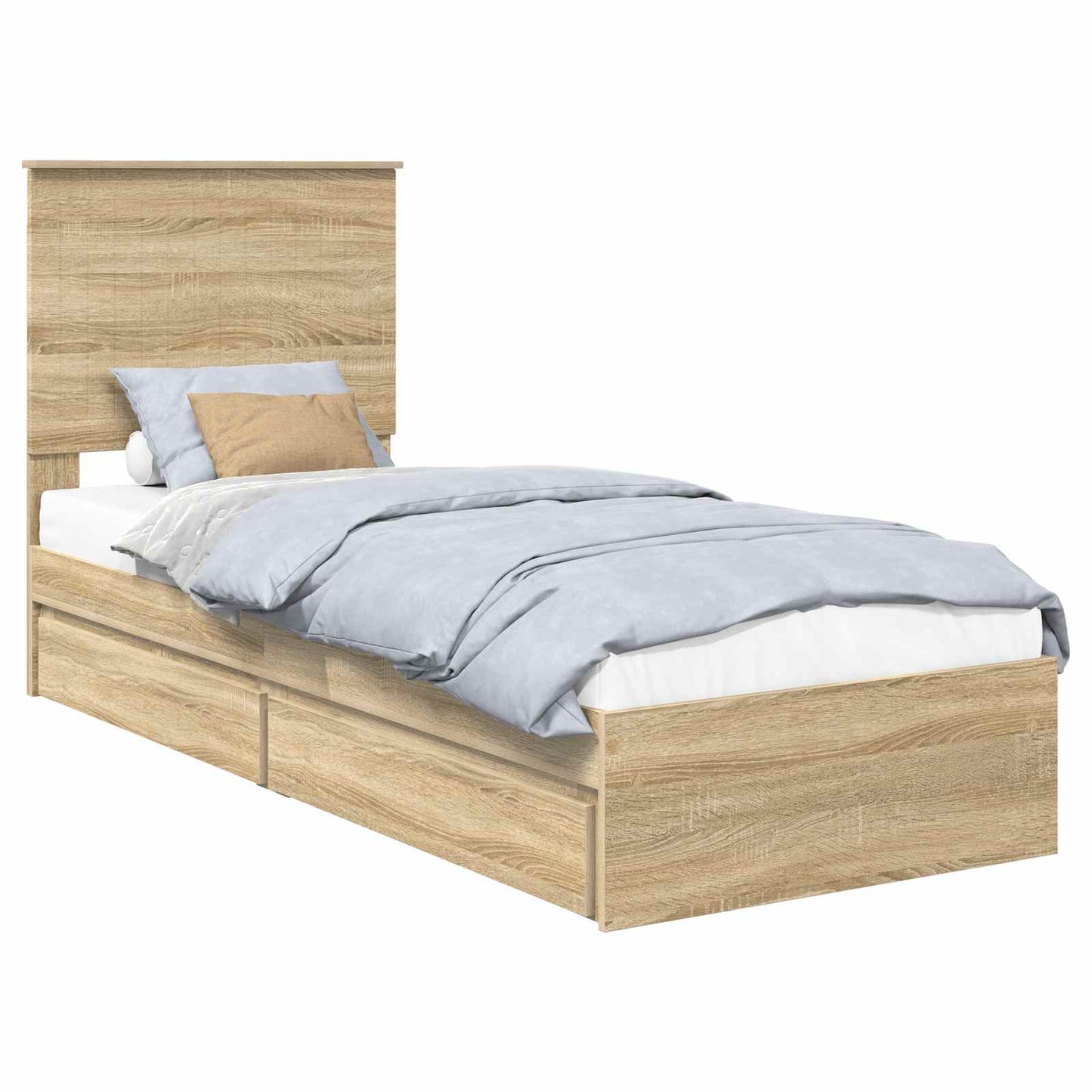 vidaXL Κρεβάτι Αποθήκης Δρύς Sonoma 75 x 190 cm Επεξεργασμένο Ξύλο