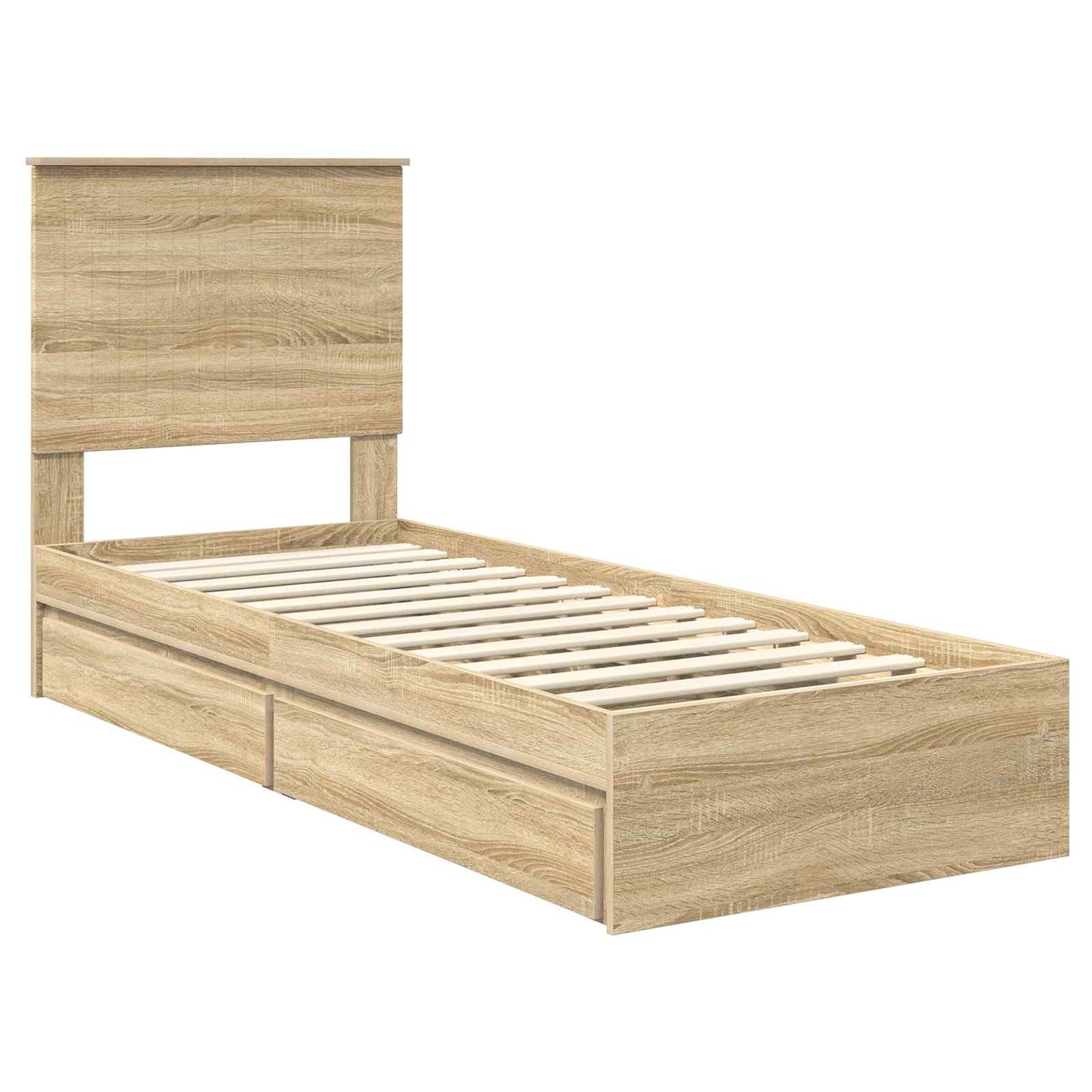 vidaXL Κρεβάτι Αποθήκης Δρύς Sonoma 75 x 190 cm Επεξεργασμένο Ξύλο