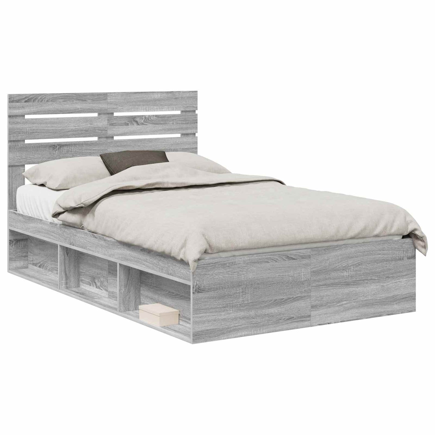 vidaXL Σκελετός Κρεβατιού Γκρι Sonoma 120 x 190 cm