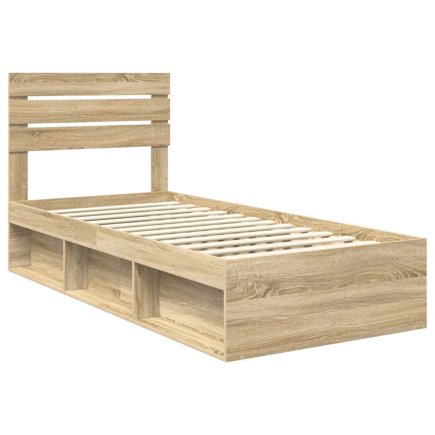 vidaXL Σκελετός Κρεβατιού Sonoma δρυς 90 x 190 cm Στερεά ξυλεία πεύκου