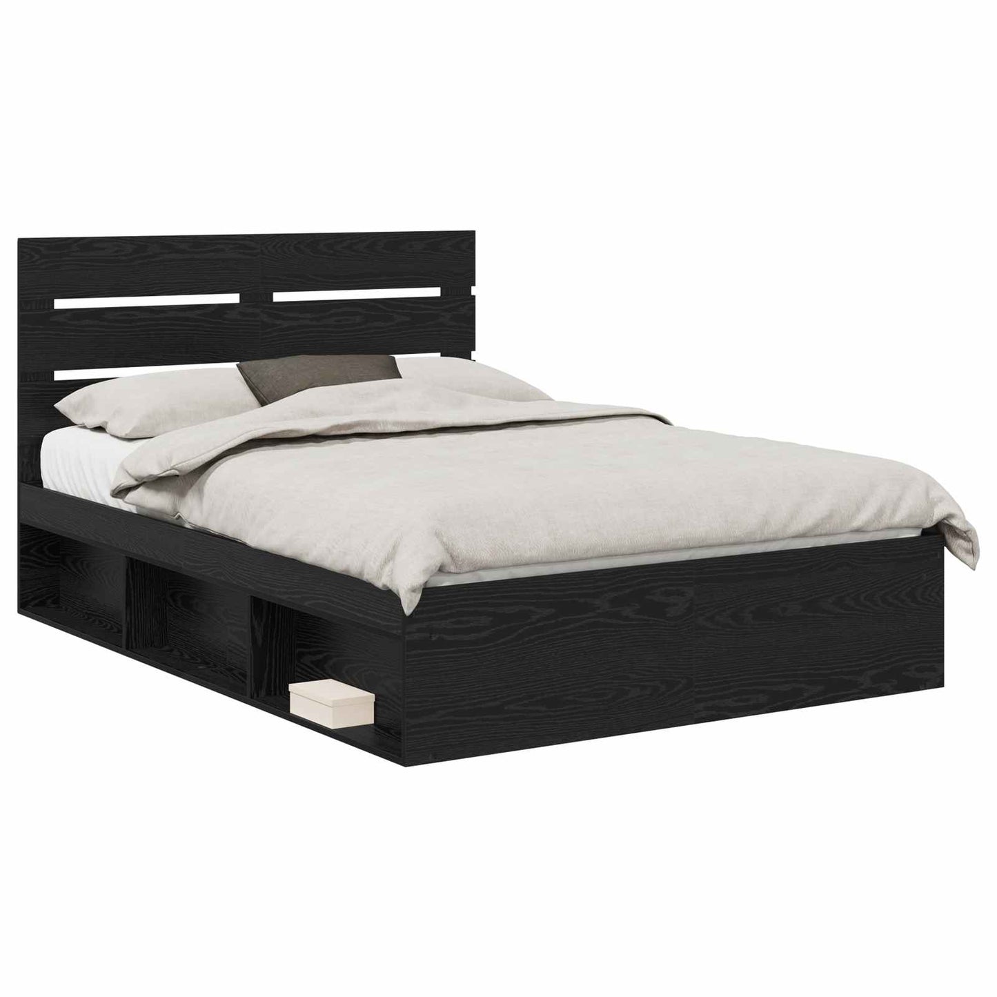 vidaXL Σκελετός Κρεβατιού Μαύρο 140 x 190 cm Στερεά ξυλεία πεύκου
