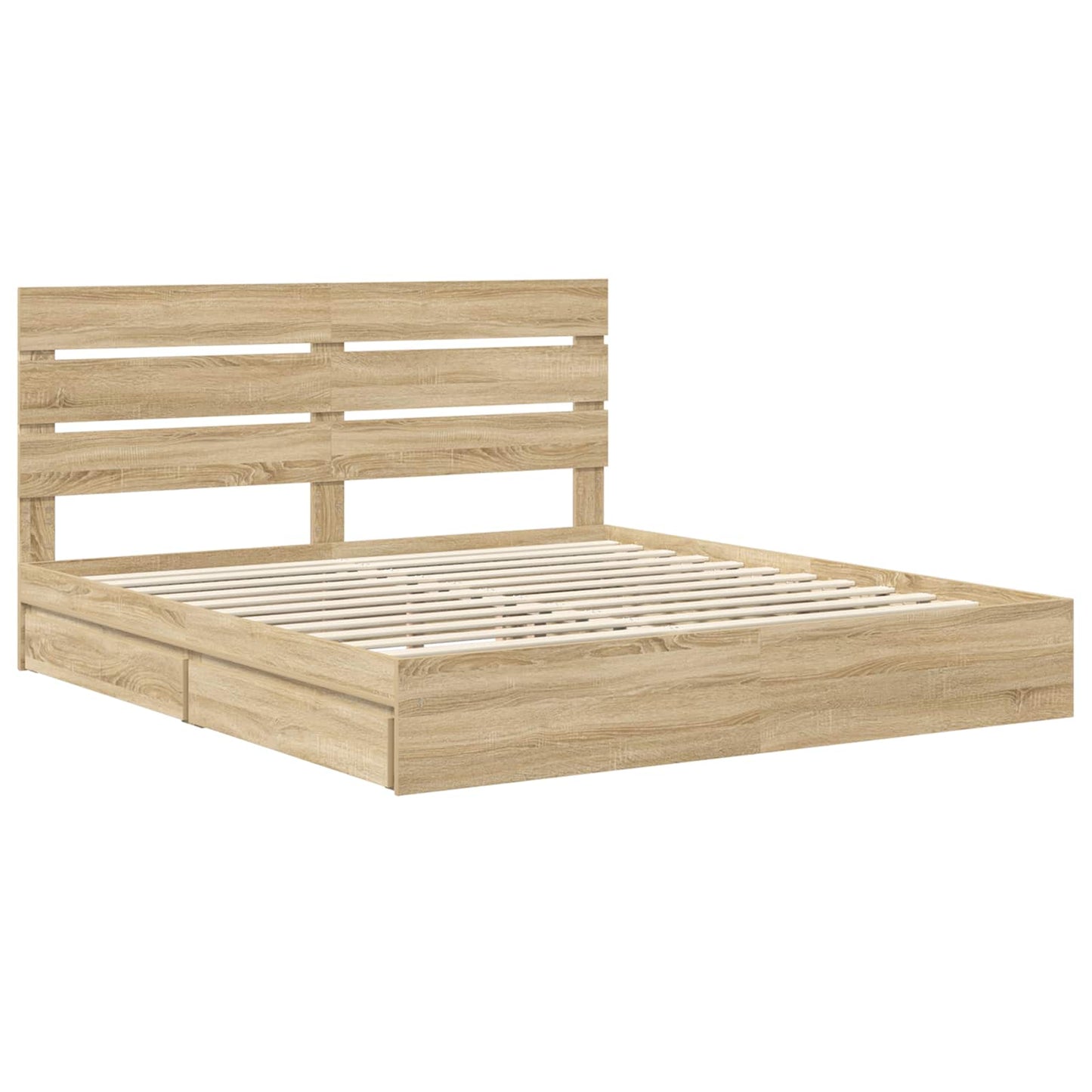 vidaXL Κρεβάτι Αποθήκης Δρύς Sonoma 180 x 200 cm Επεξεργασμένο ξύλο