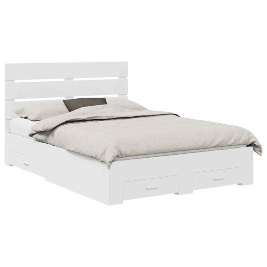 vidaXL Σκελετός Κρεβατιού Λευκό 140 x 200 cm Επεξεργασμένο ξύλο