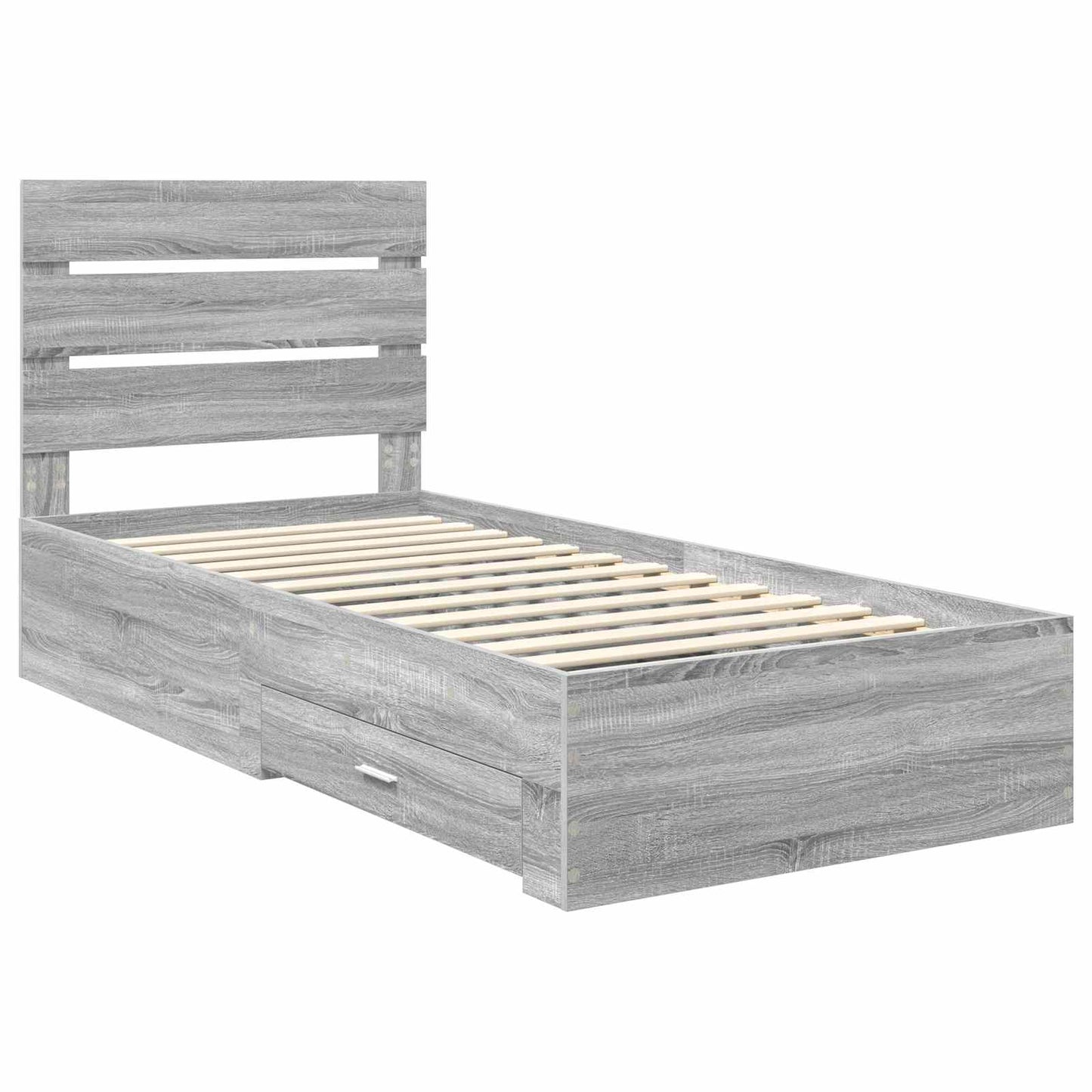 vidaXL Σκελετός Κρεβατιού Γκρίζο Σονομα 90 x 190 cm Επεξεργασμένο Ξύλο