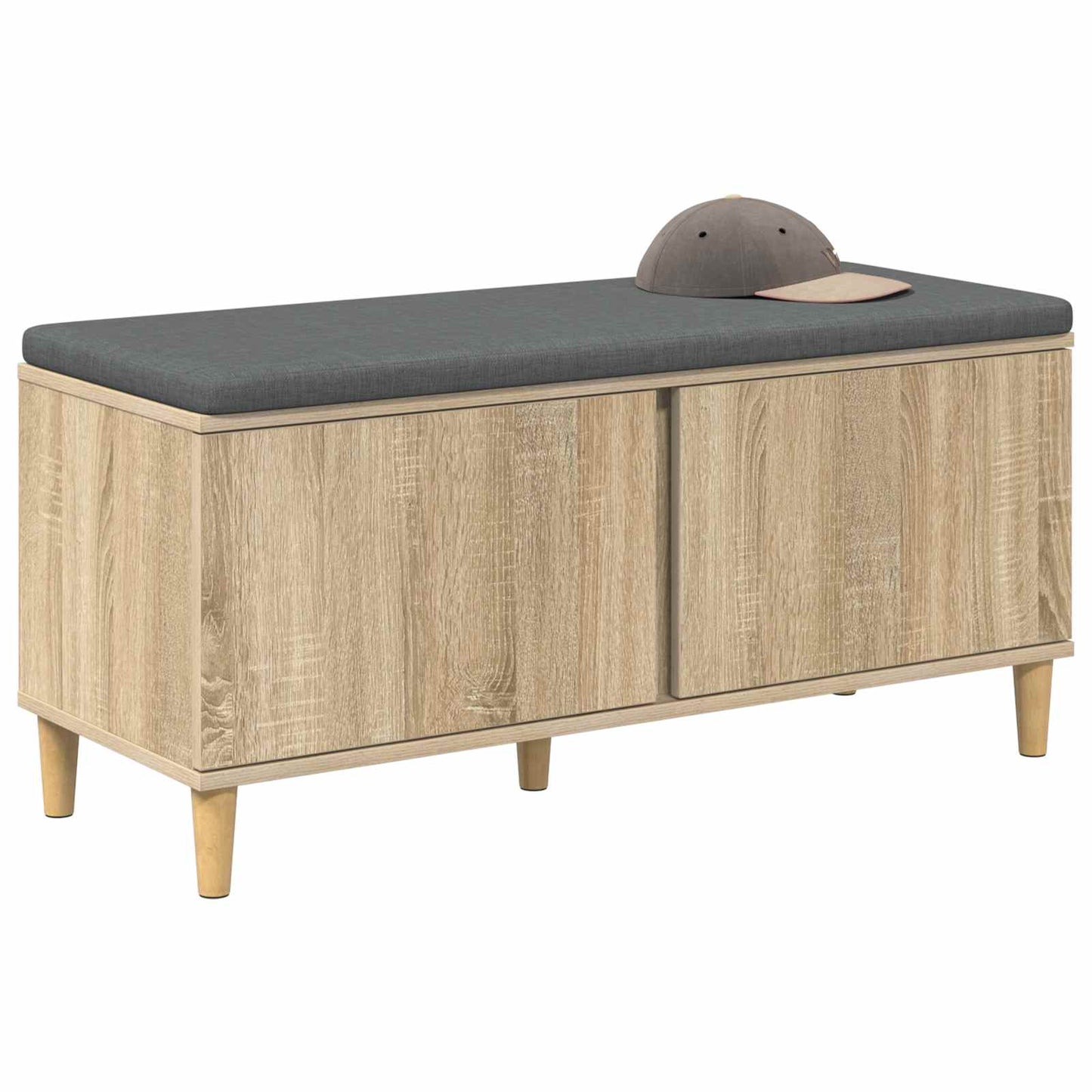 vidaXL Παγκάκι Χαλωρίου με μαξιλάρι Δρύς Sonoma 100 x 38 x 46 εκ