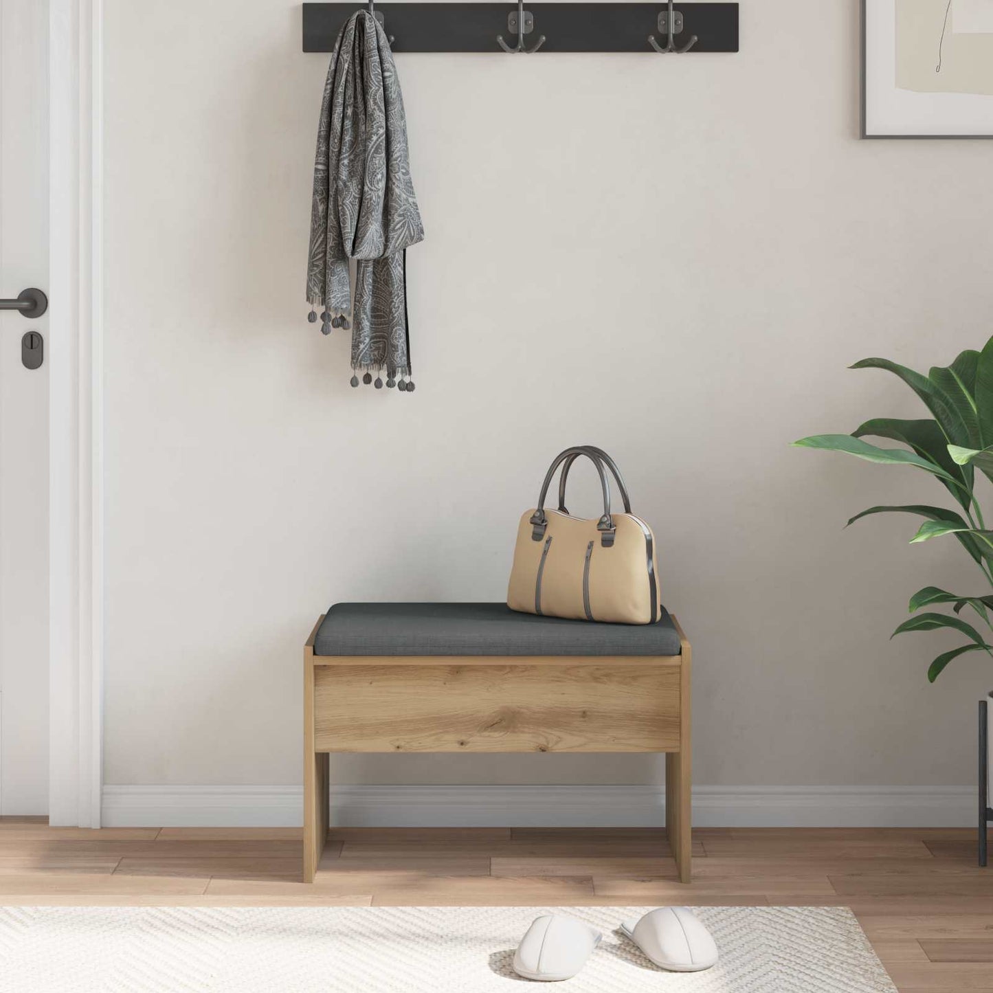 vidaXL Παγκάκι Χαλωρίου Artisan Oak 63 x 38 x 40 εκ