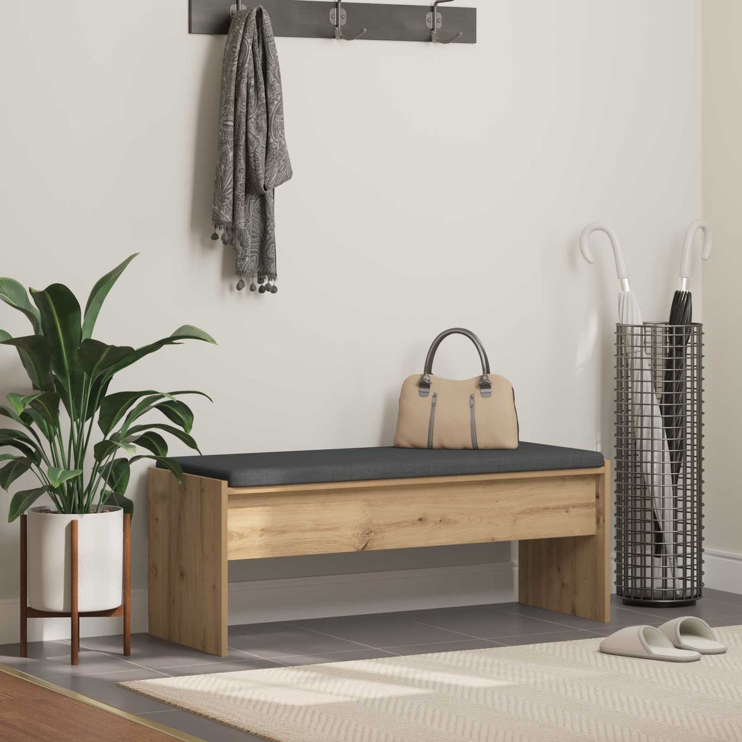 vidaXL Παγκάκι Χαλωρίου Artisan Oak 103 x 38 x 40 εκ
