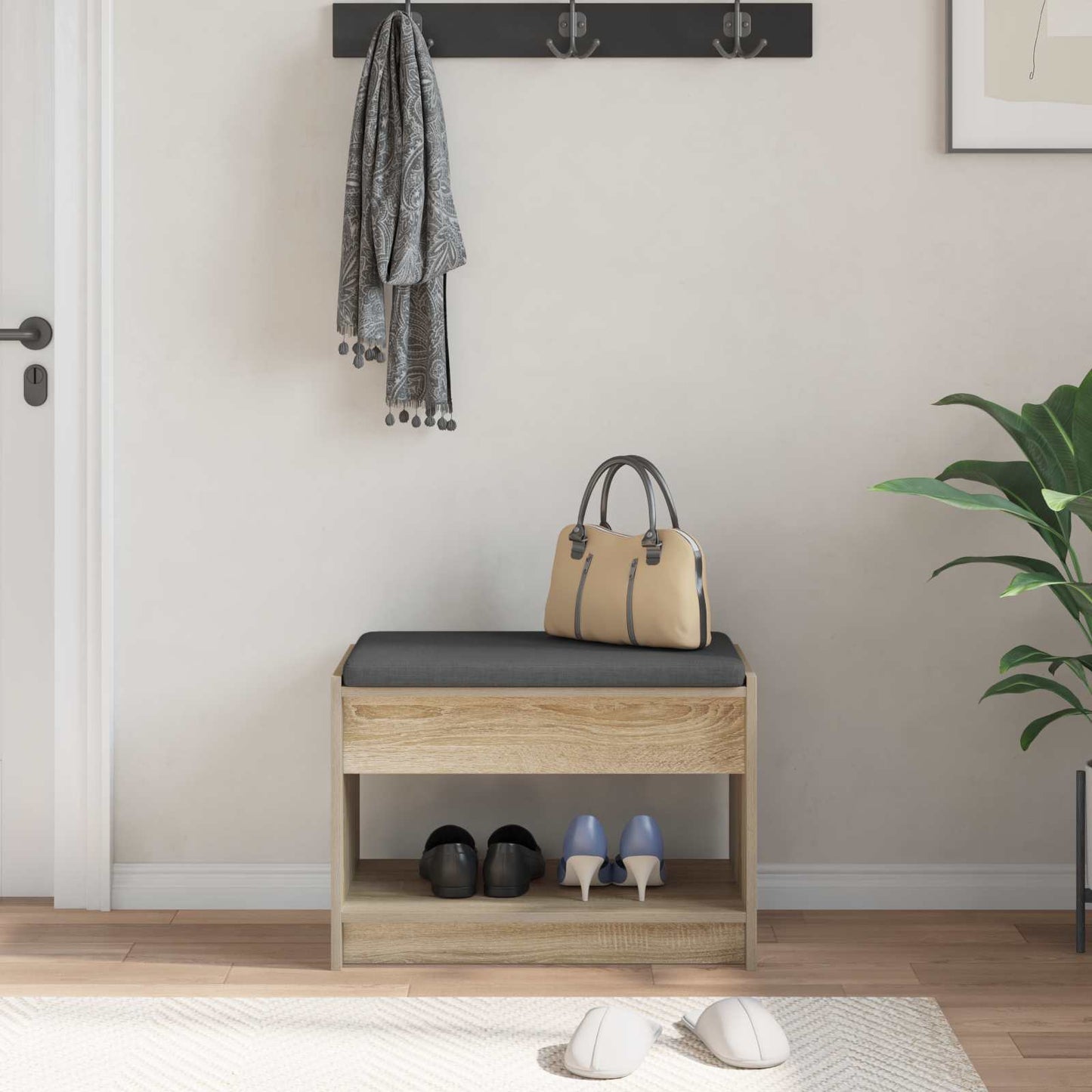 vidaXL Παγκάκι Χαλωρίου Δρύς Sonoma 63 x 38 x 45 εκ