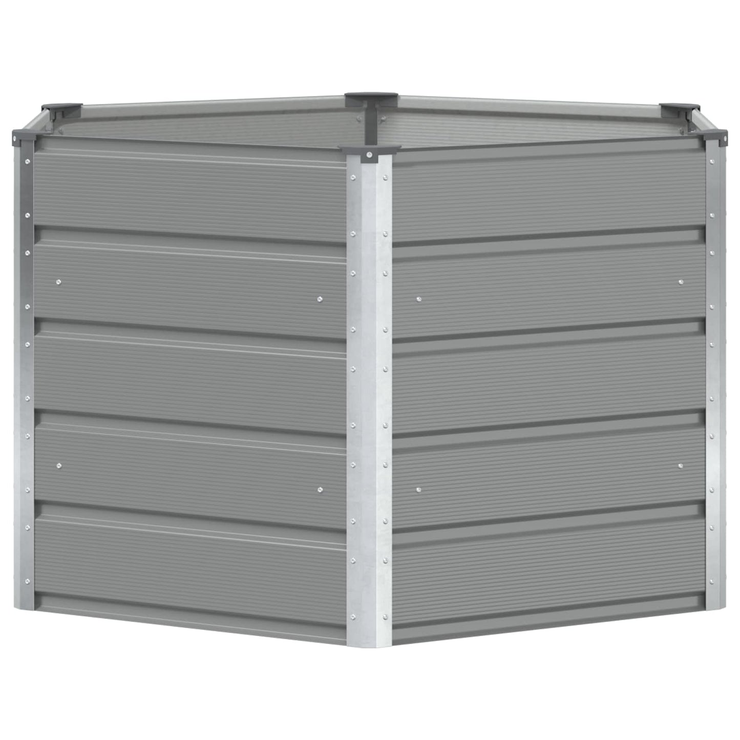 vidaXL Γλάστρα Ανοιχτό γκρι 129 x 129 x 75 εκ Ατσάλι
