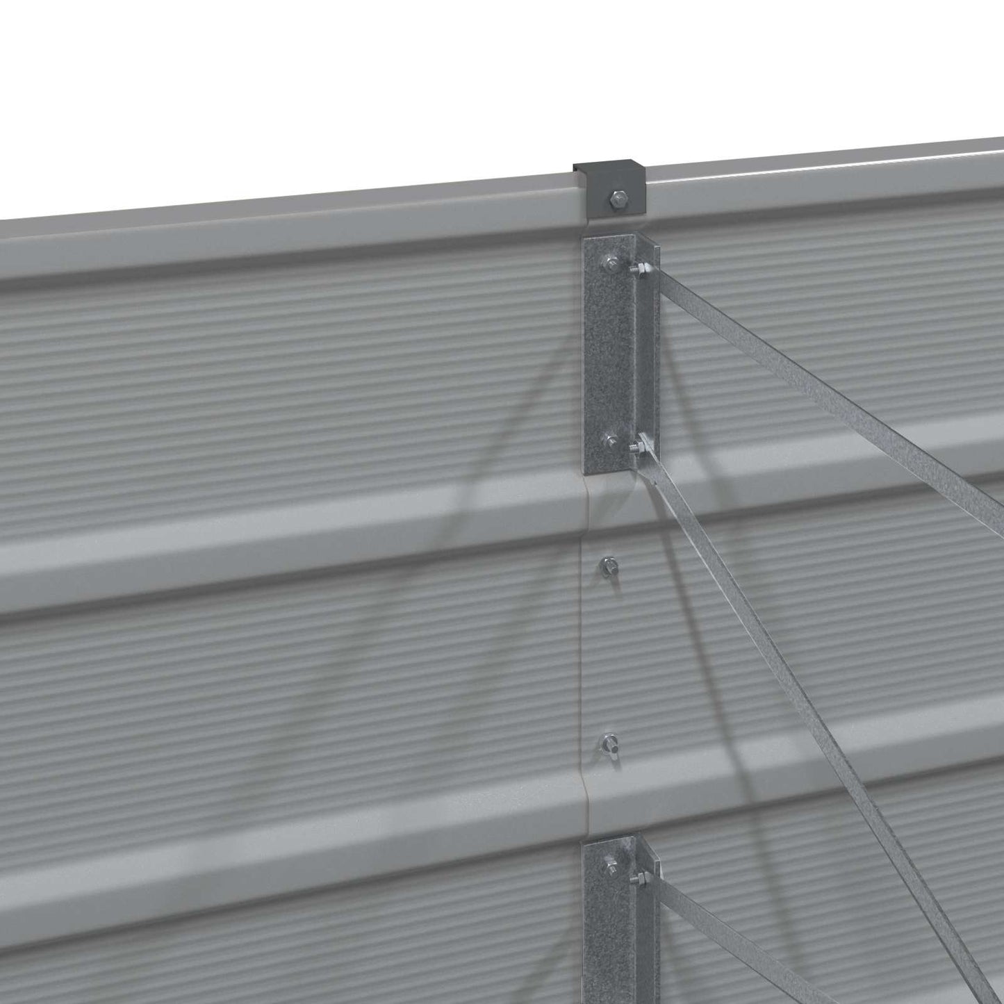 vidaXL Γλάστρα Ανοιχτό γκρι 400 x 80 x 45 cm Ατσάλι