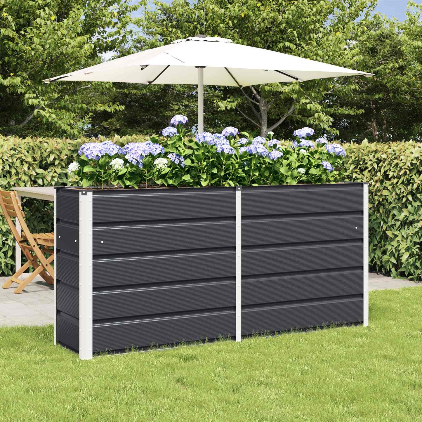 vidaXL Γλάστρα Ανθρακί 160 x 40 x 75 εκ. Ατσάλι