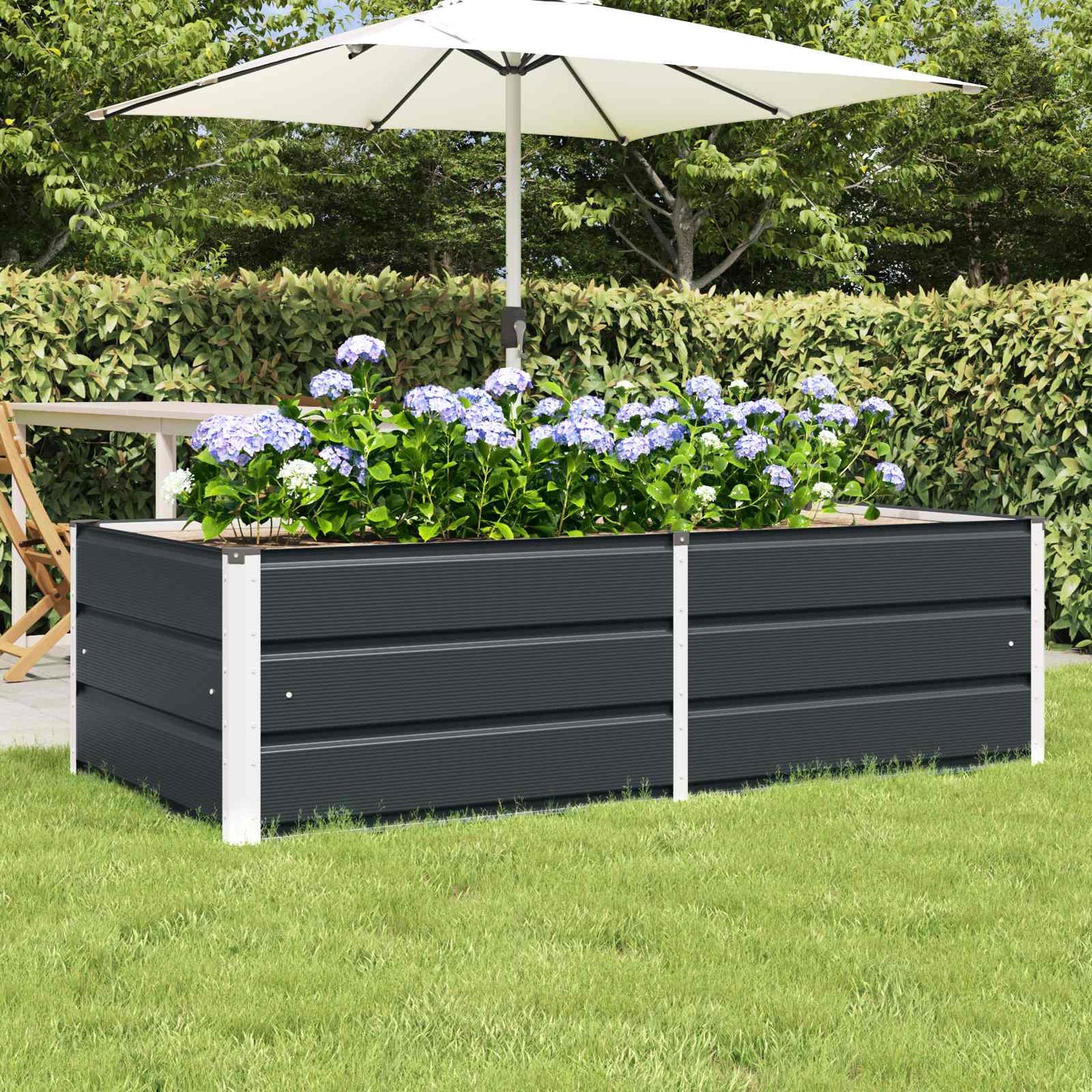 vidaXL Γλάστρα Ανθρακί 160 x 80 x 45 cm Ατσάλι