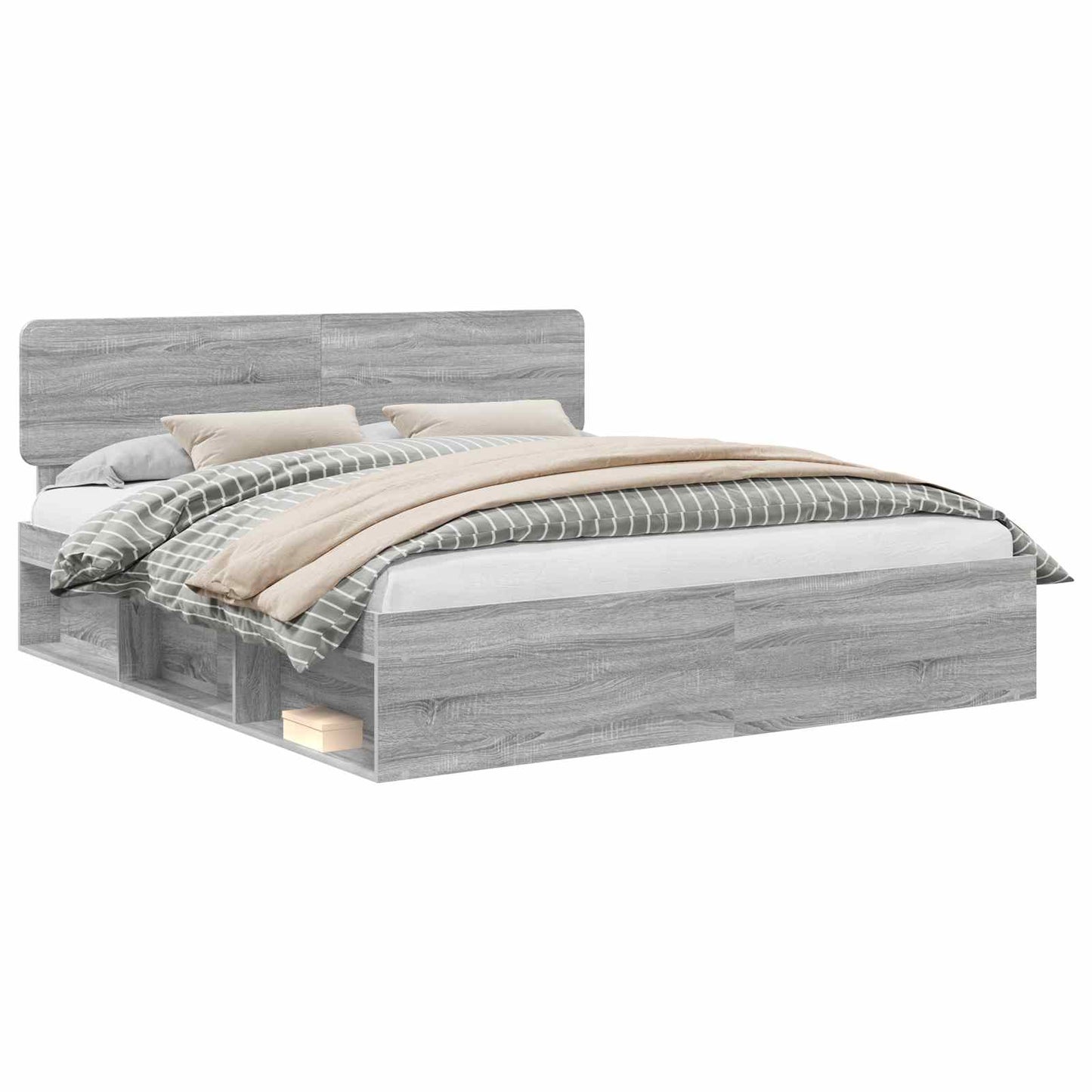 vidaXL Σκελετός Κρεβατιού Γκρι Sonoma 200 x 200 cm
