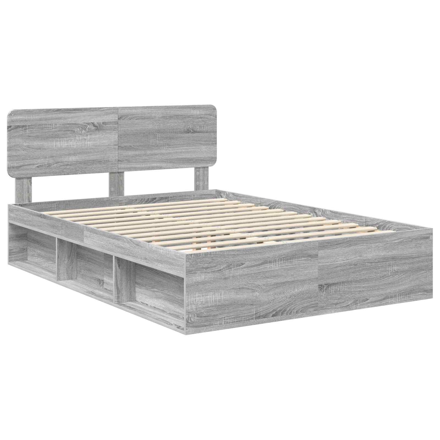 vidaXL Σκελετός Κρεβατιού Γκρι Sonoma 140 x 190 cm