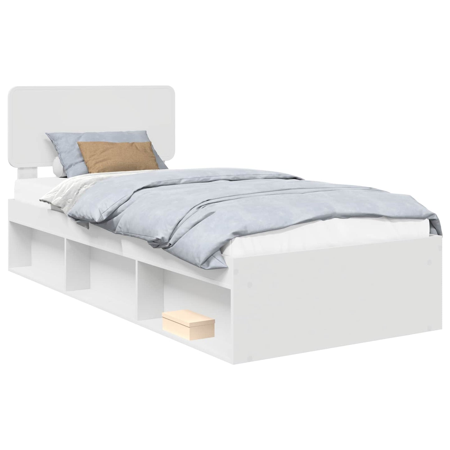 vidaXL Σκελετός Κρεβατιού Λευκό 75 x 190 cm Στερεά ξυλεία πεύκου