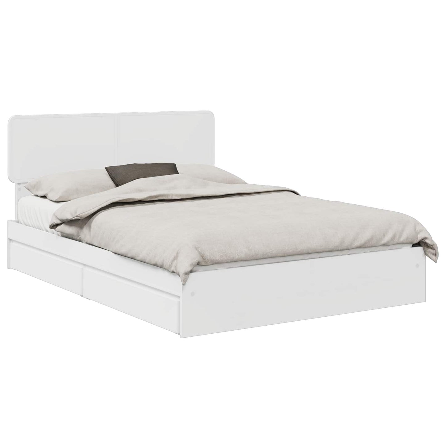 vidaXL Κρεβάτι Αποθήκης Λευκό 140 x 190 cm Επεξεργασμένο ξύλο