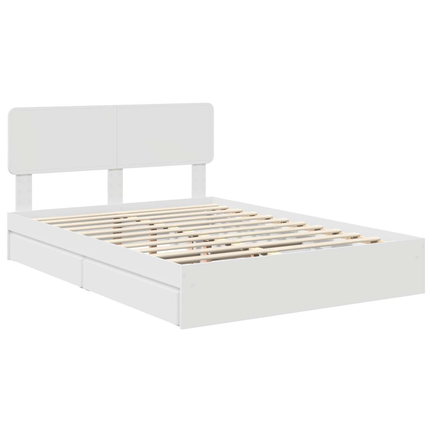 vidaXL Κρεβάτι Αποθήκης Λευκό 140 x 190 cm Επεξεργασμένο ξύλο