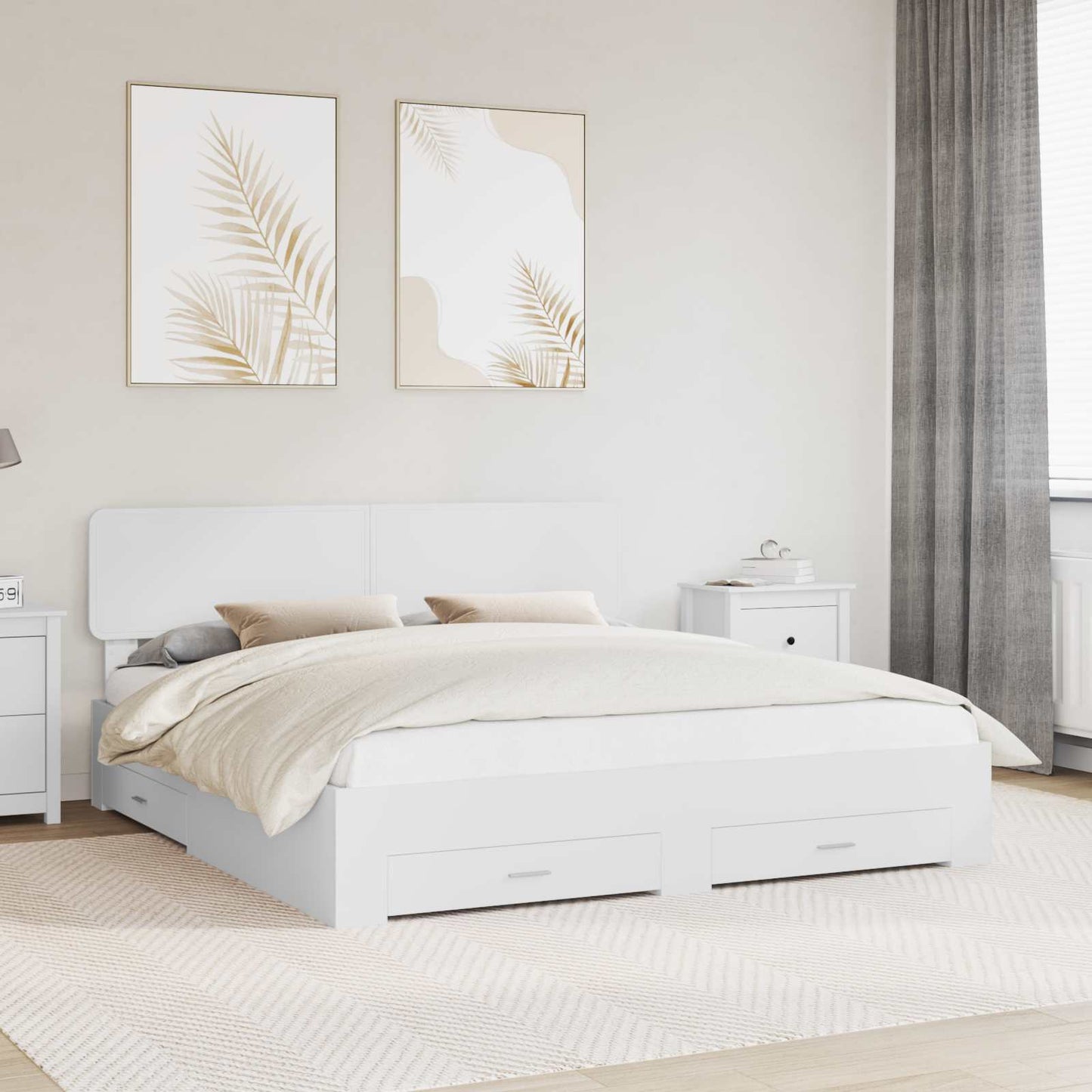 vidaXL Σκελετός Κρεβατιού Λευκό 180 x 200 cm Επεξεργασμένο Ξύλο