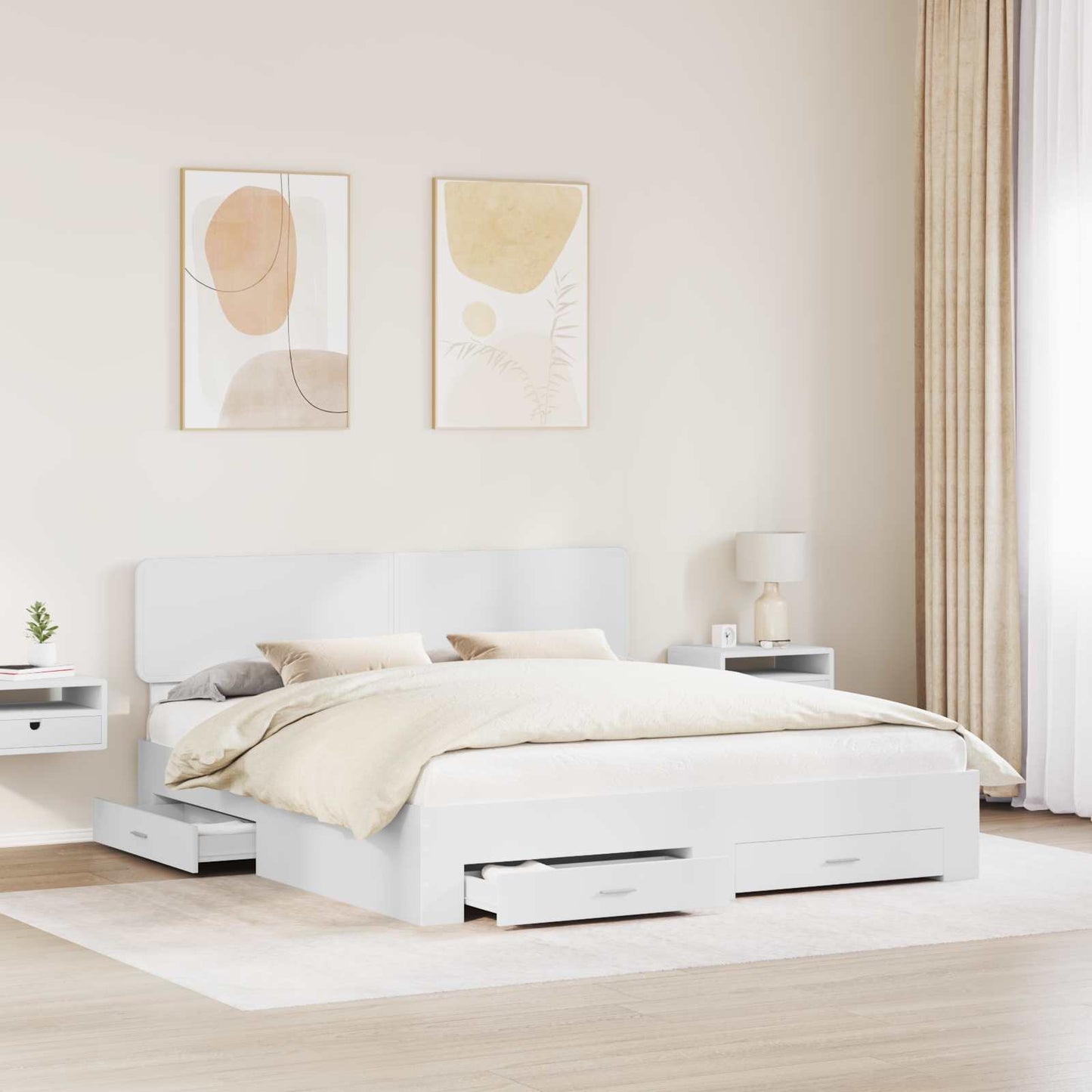 vidaXL Σκελετός Κρεβατιού Λευκό 180 x 200 cm Επεξεργασμένο Ξύλο