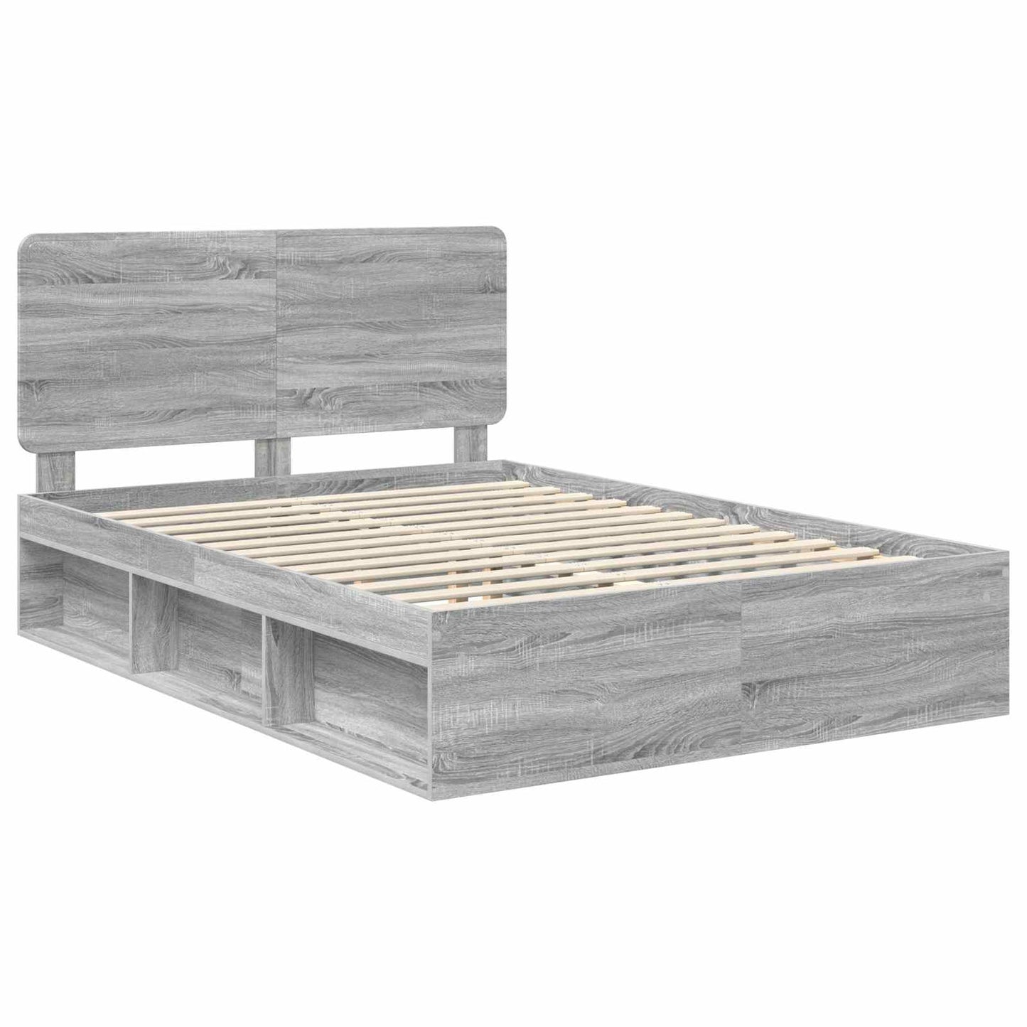 vidaXL Σκελετός Κρεβατιού Γκρι Sonoma 140 x 190 cm