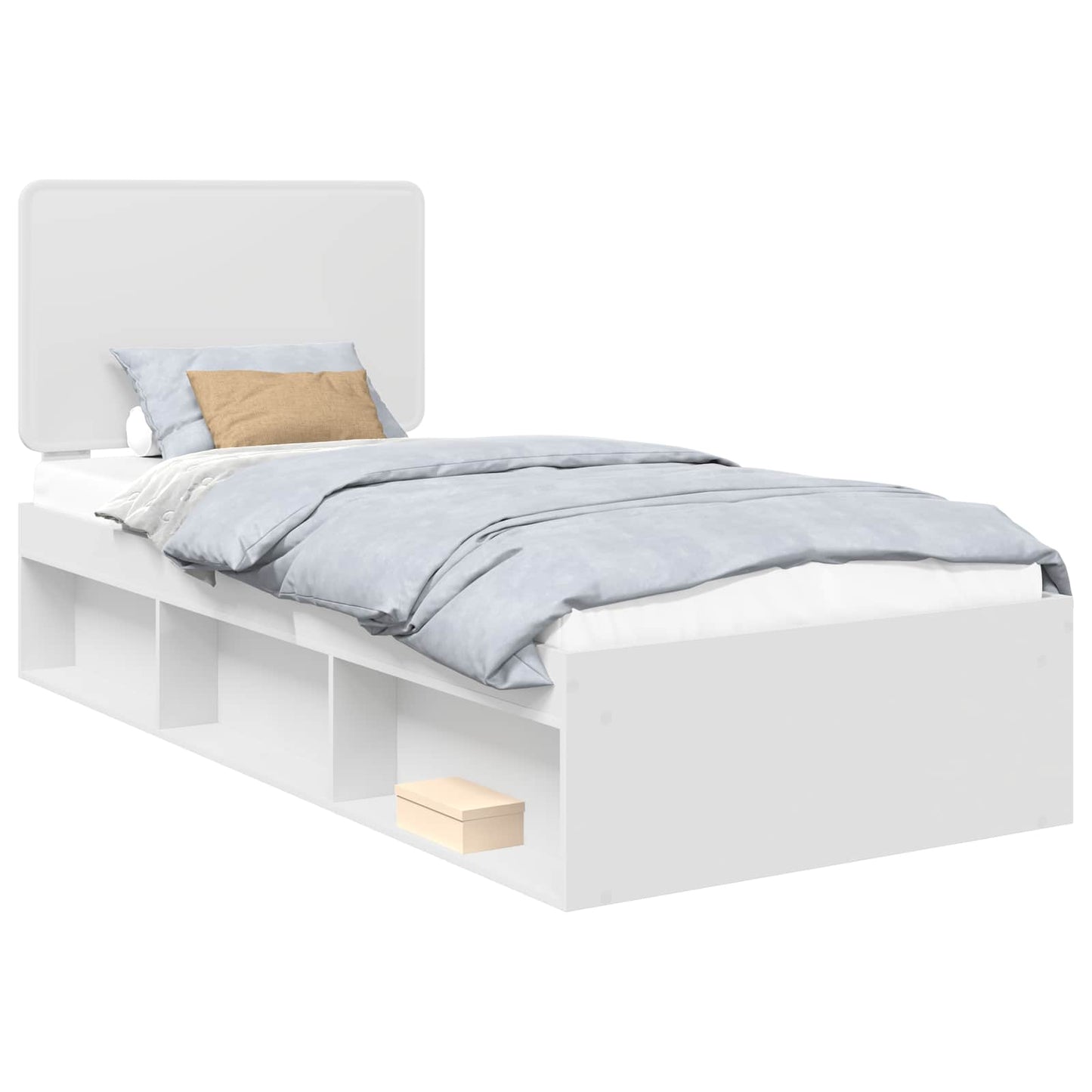 vidaXL Σκελετός Κρεβατιού Λευκό 75 x 190 cm Στερεά ξυλεία πεύκου