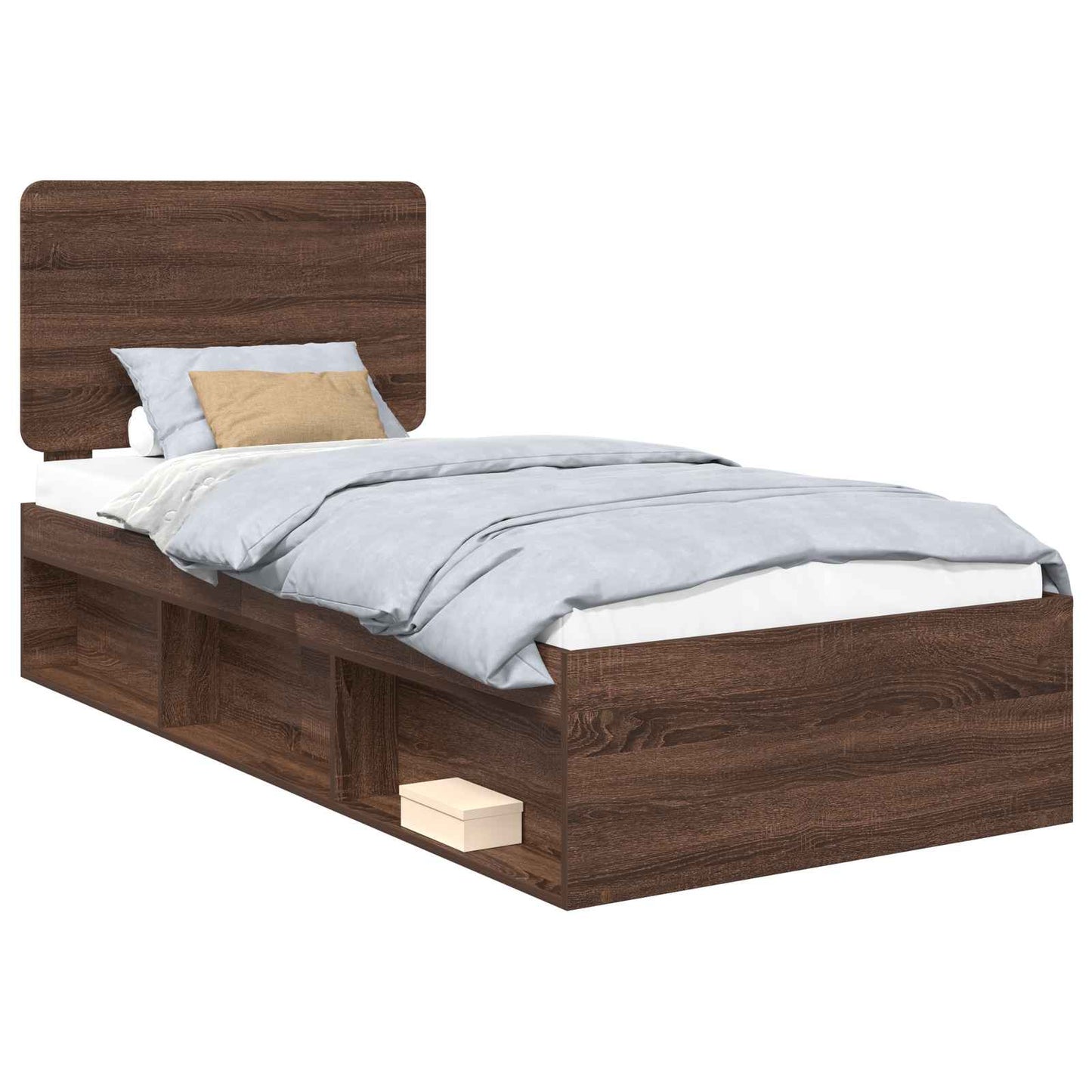 vidaXL Σκελετός Κρεβατιού Καφέ δρυς 75 x 190 cm Στερεά ξυλεία πεύκου